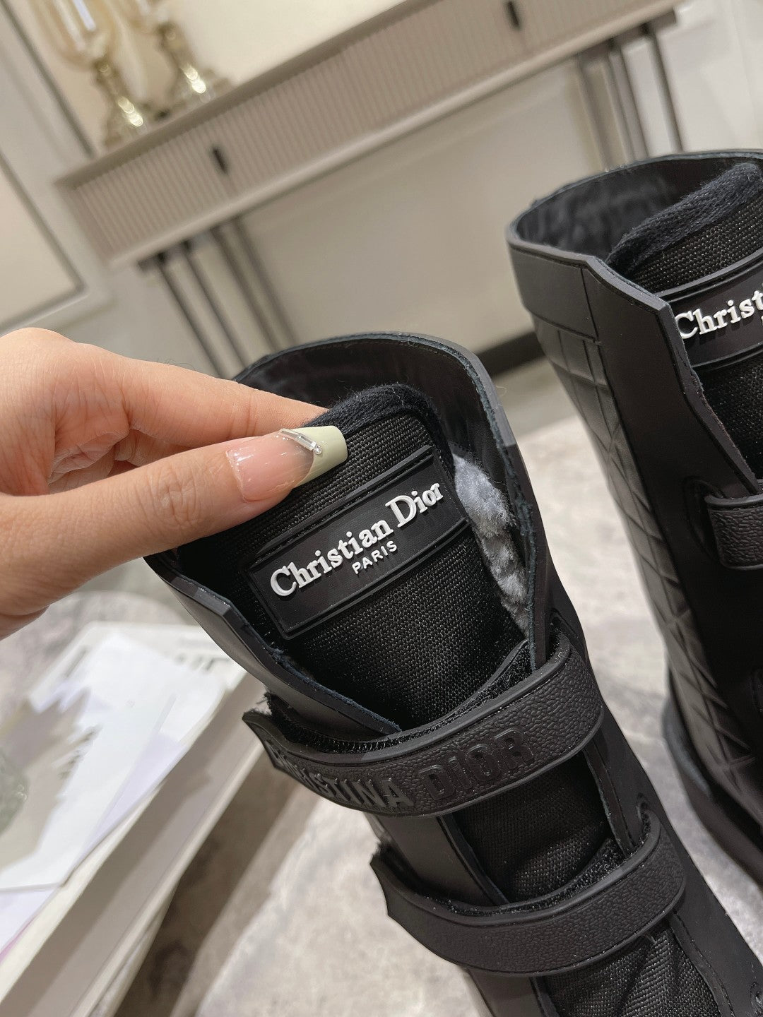 CD Dioranger Ankle Boot 45mm Black Calfskin And Fleece Lining