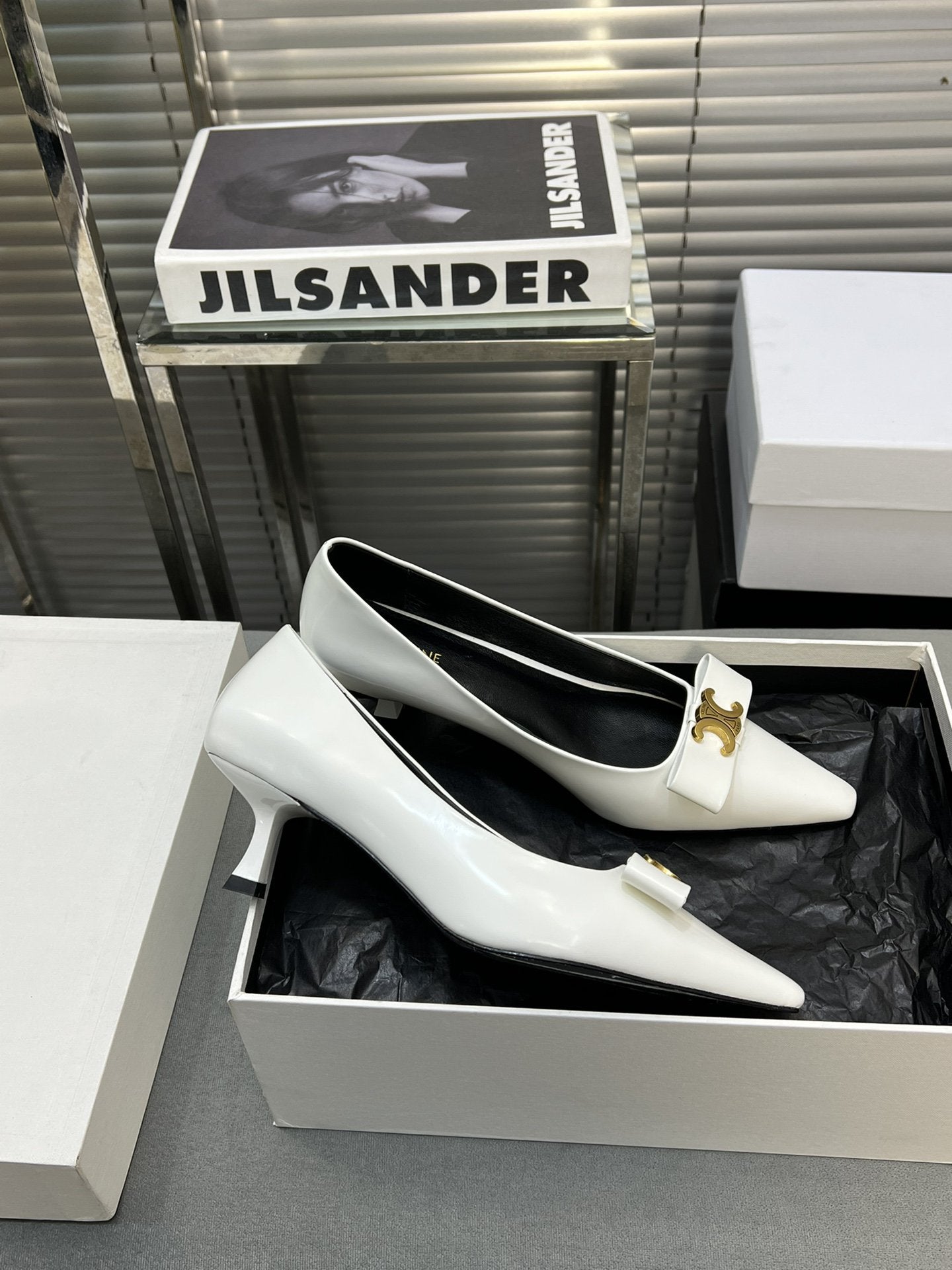 cl pumps 50 white calfskin