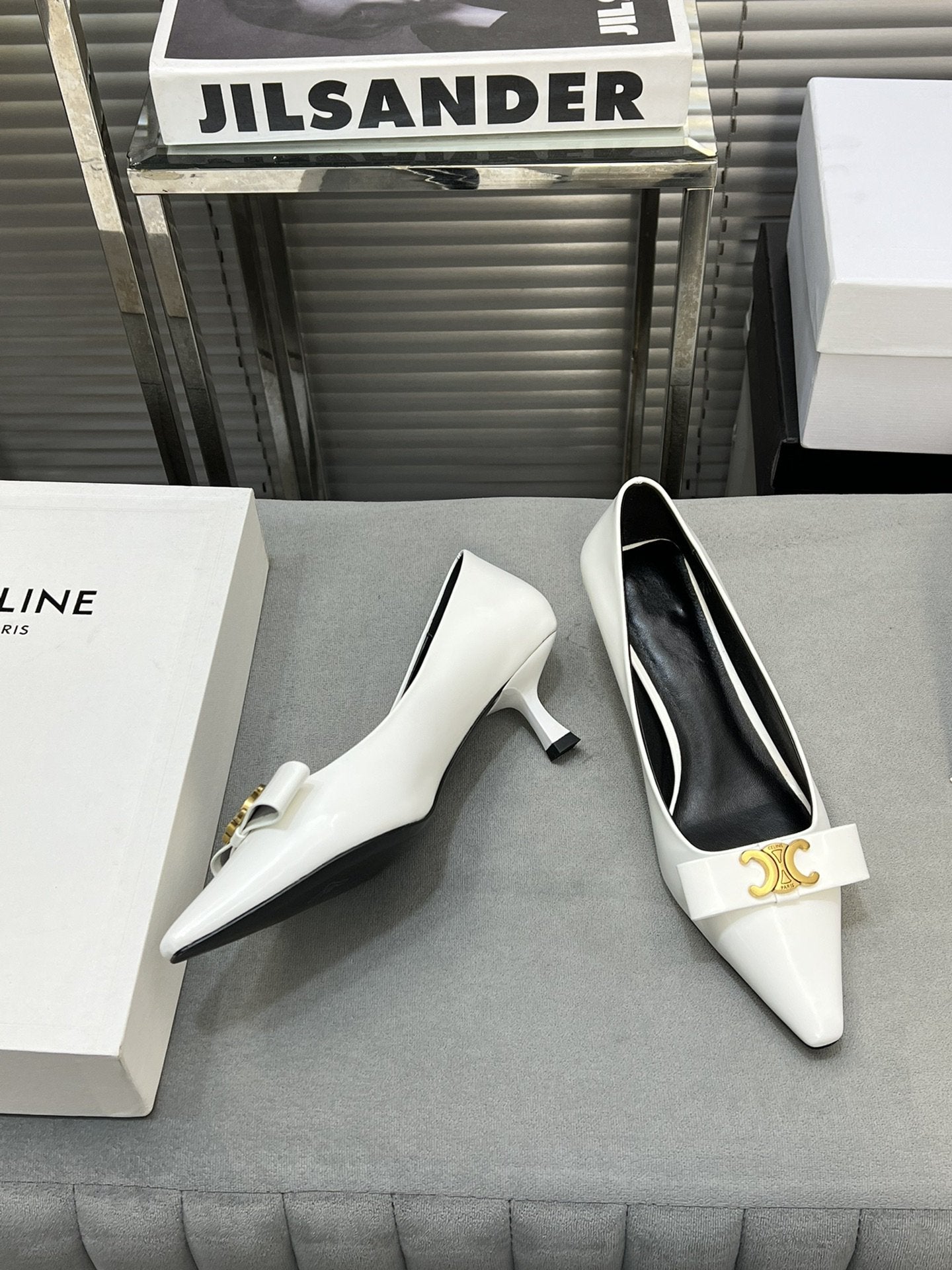 cl pumps 50 white calfskin