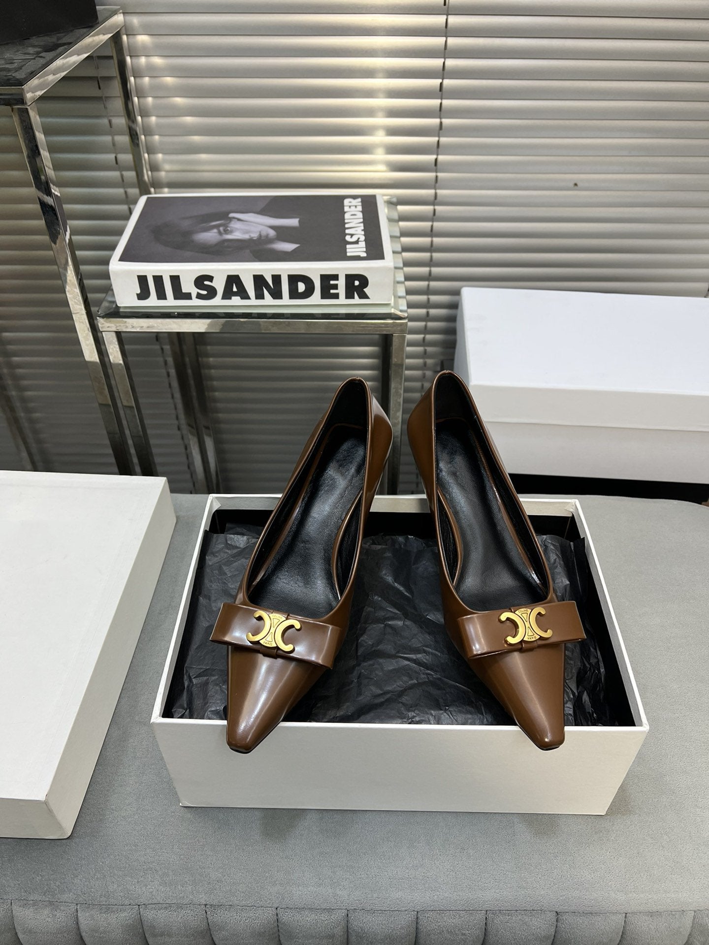 cl pumps 50 dark brown calfskin
