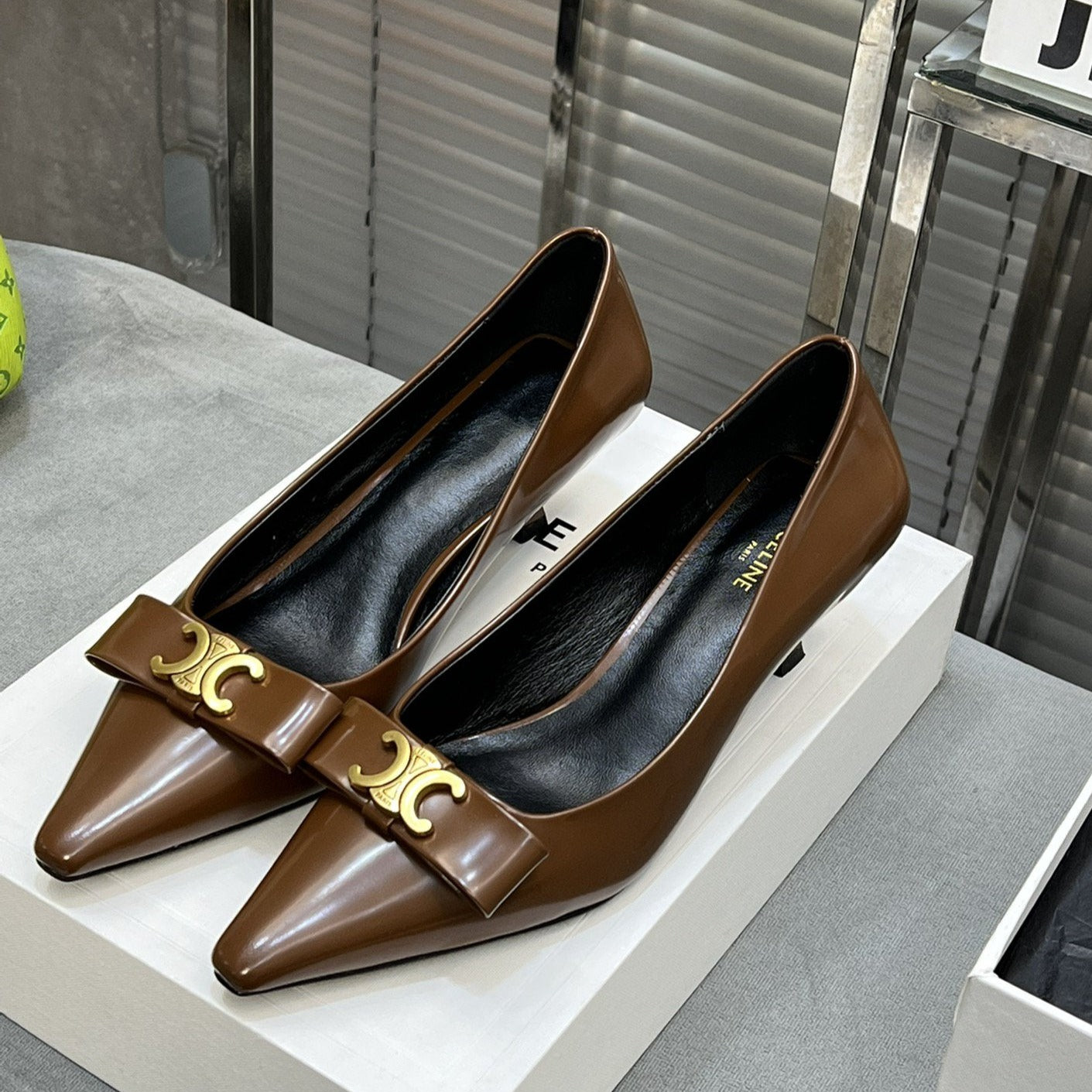 cl pumps 50 dark brown calfskin