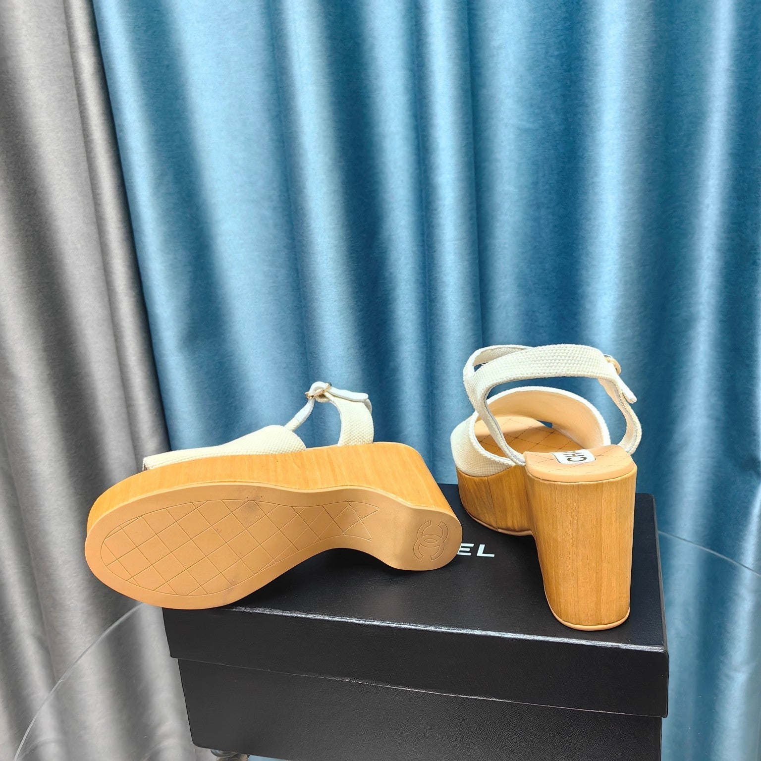 cc platform white satin