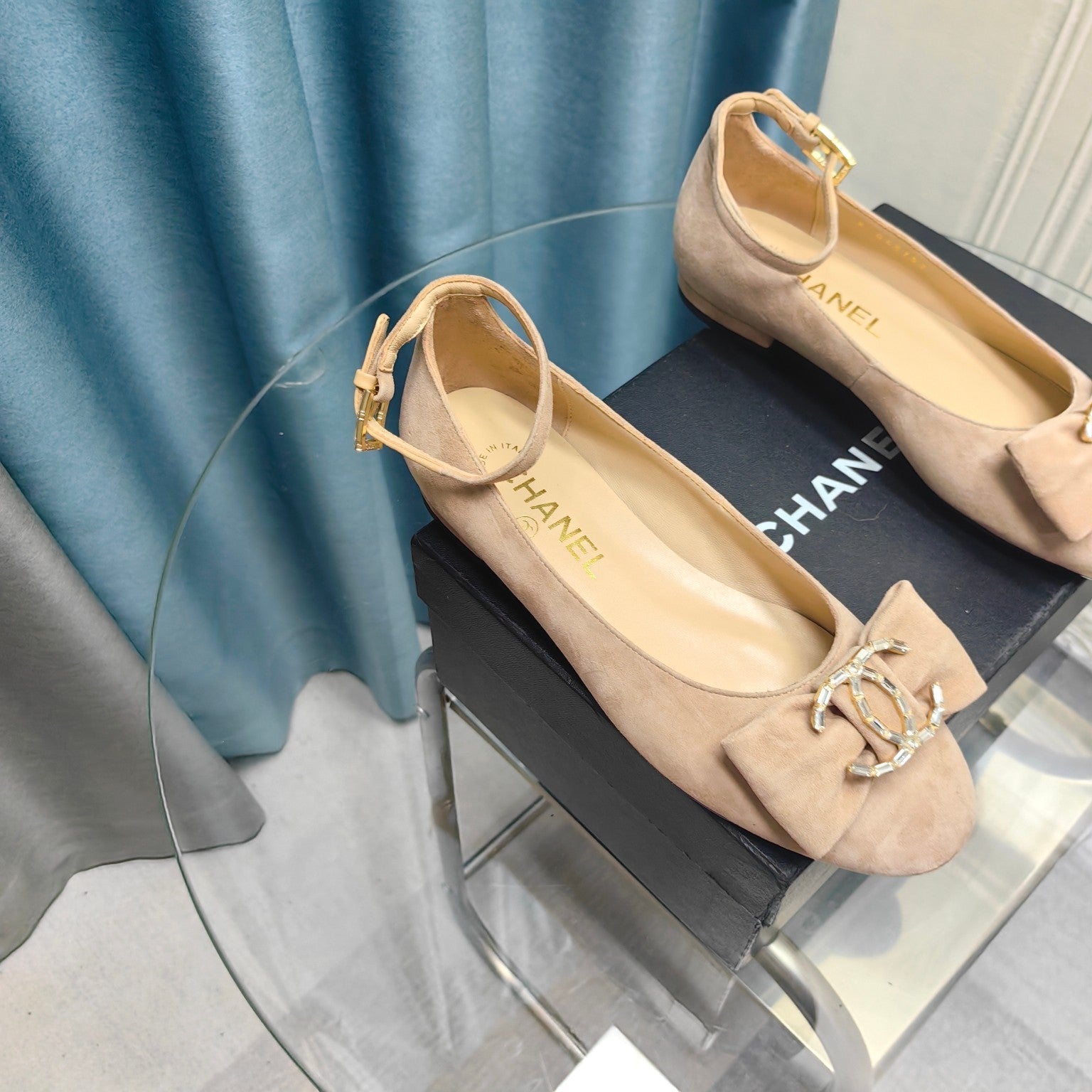 CC Mary Jane Beige Suede And Lambskin