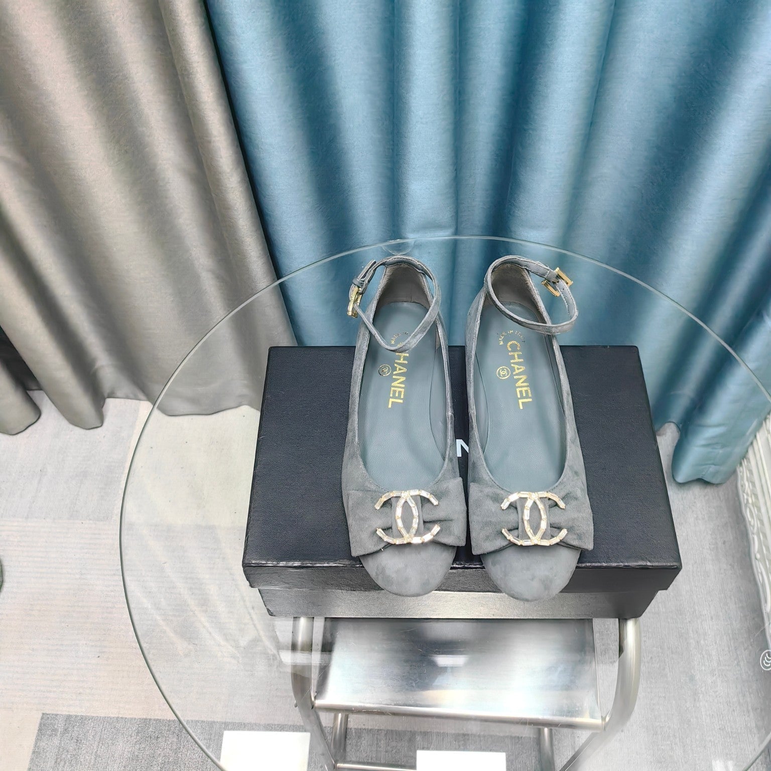 CC Mary Jane Grey Suede And Lambskin