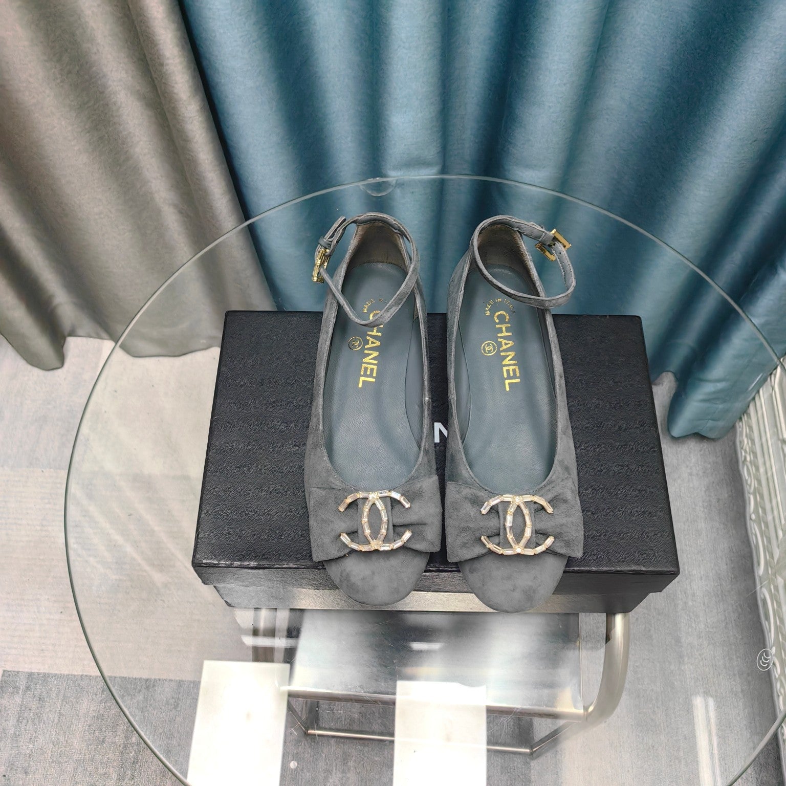 CC Mary Jane Grey Suede And Lambskin