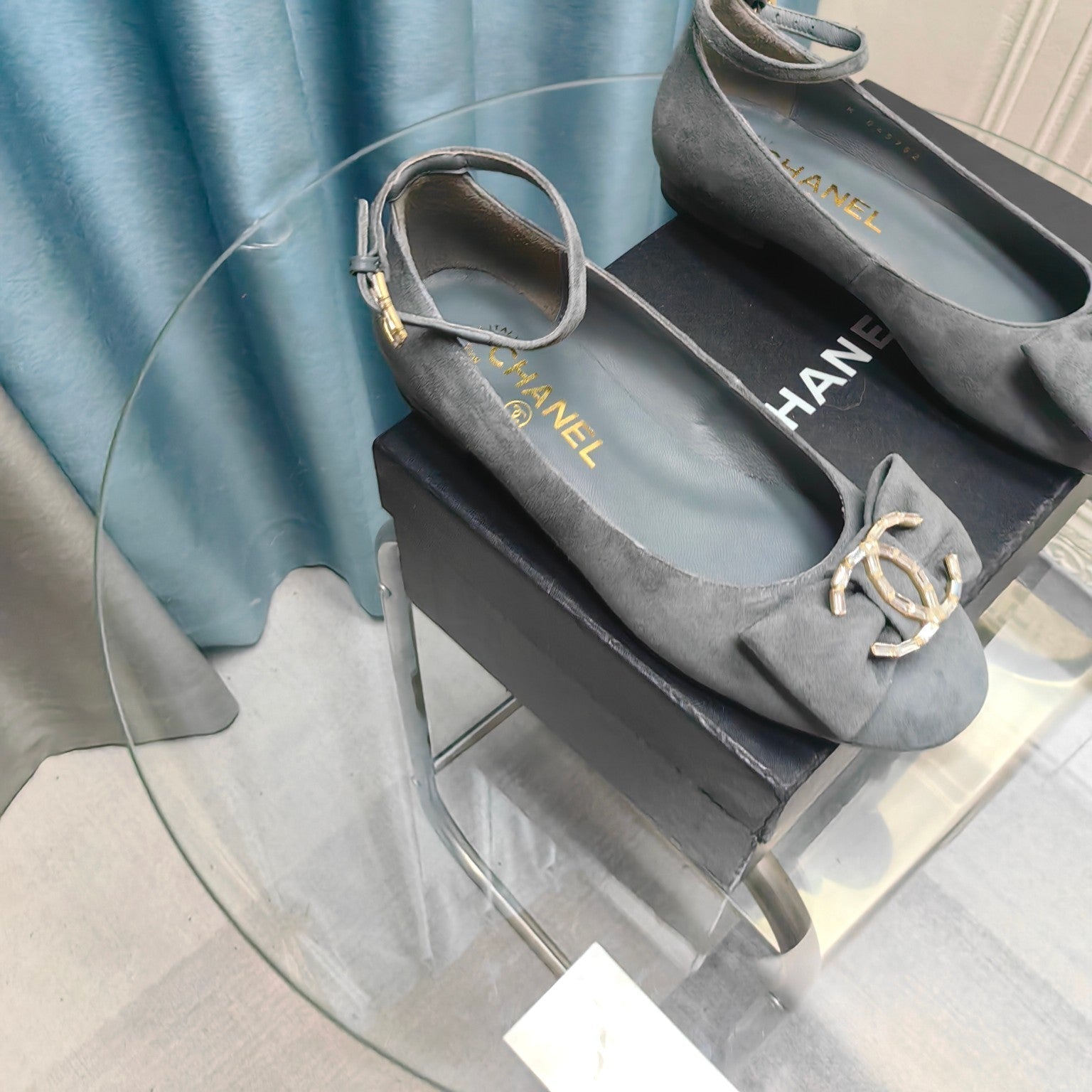 CC Mary Jane Grey Suede And Lambskin