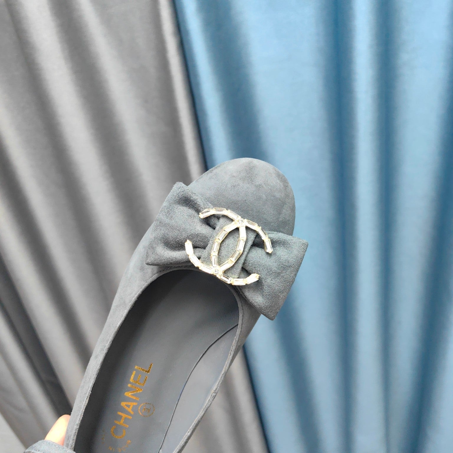 CC Mary Jane Grey Suede And Lambskin