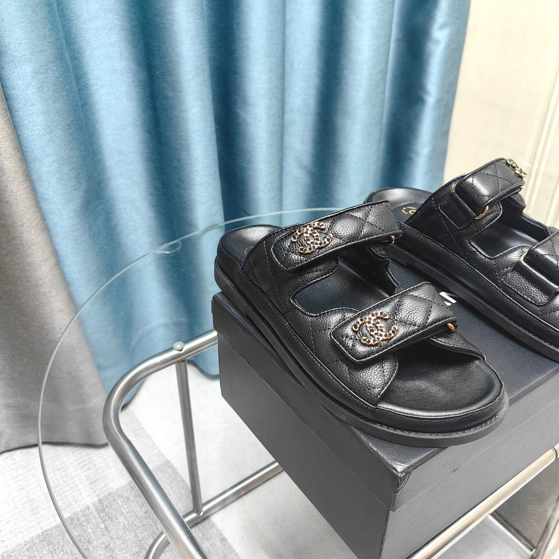 CC 25C Dad Mule Black Grained Calfskin