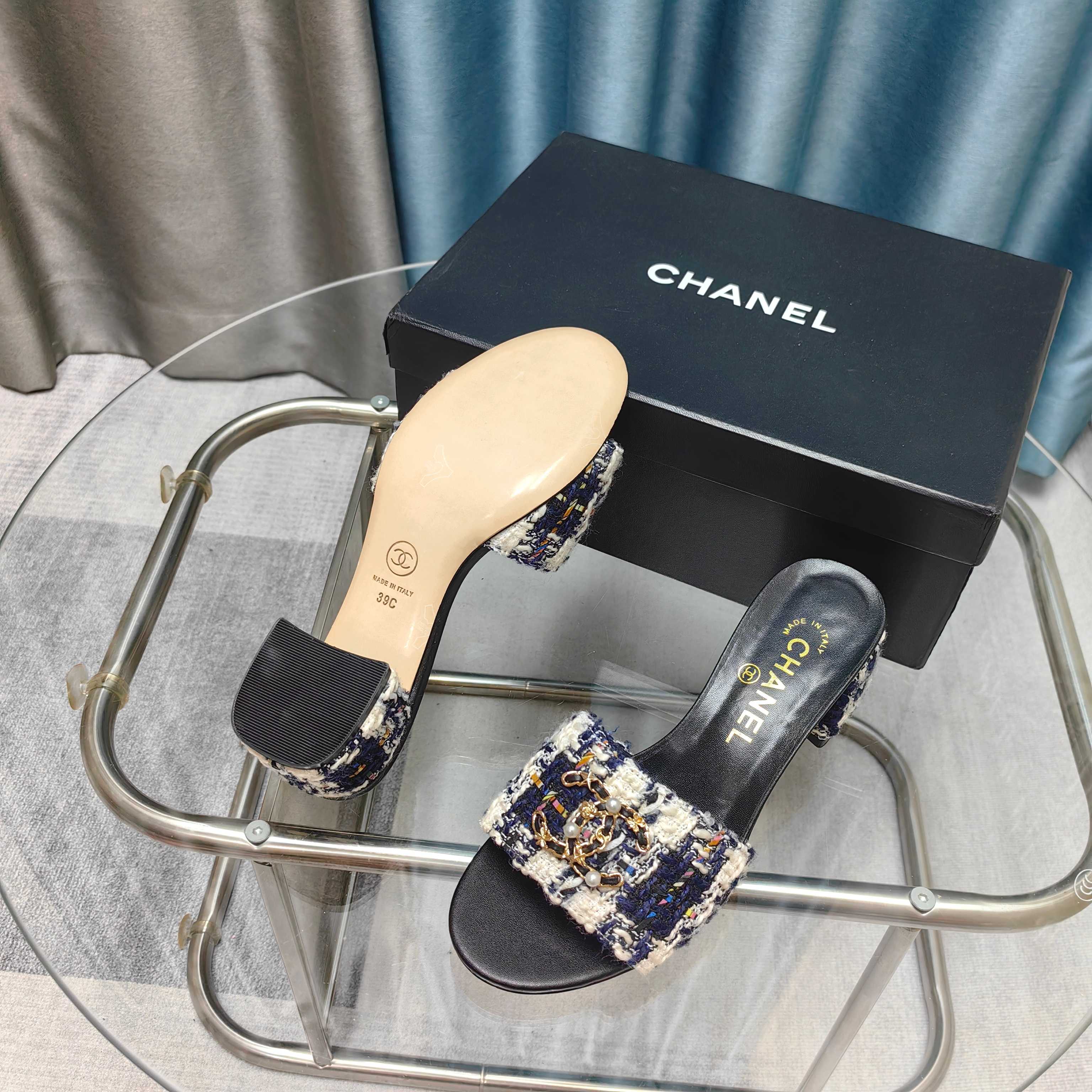 CC 25 Sandal Heel 5cm Tweed Mop