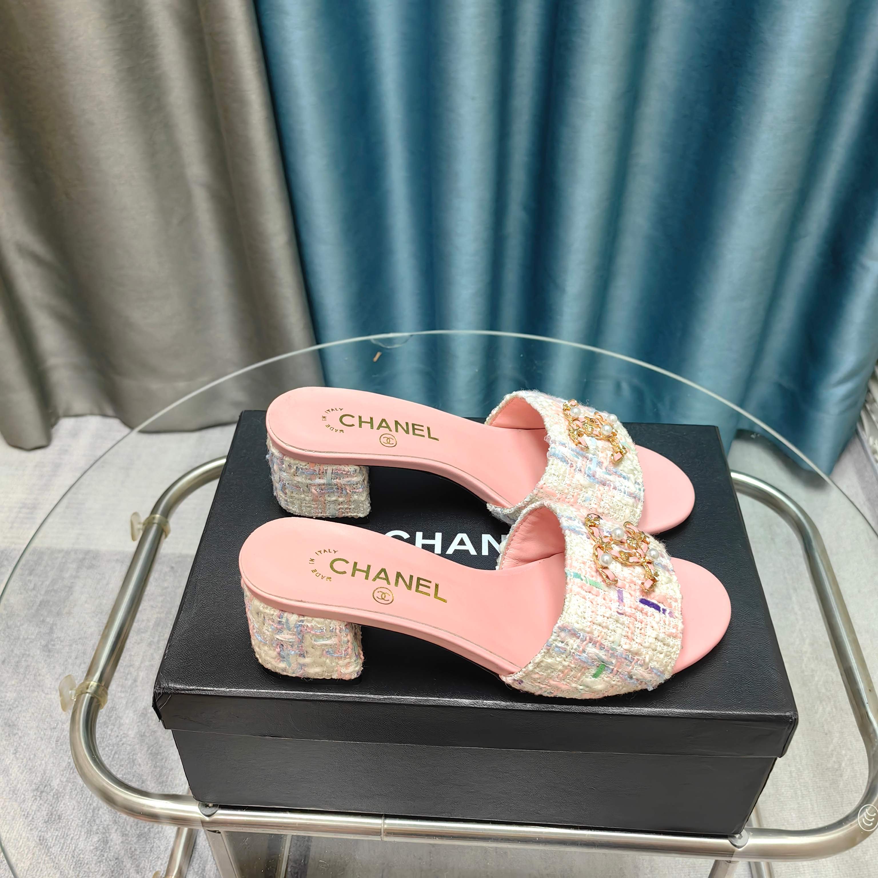 CC 25 Sandal Heel 5cm Tweed Mop