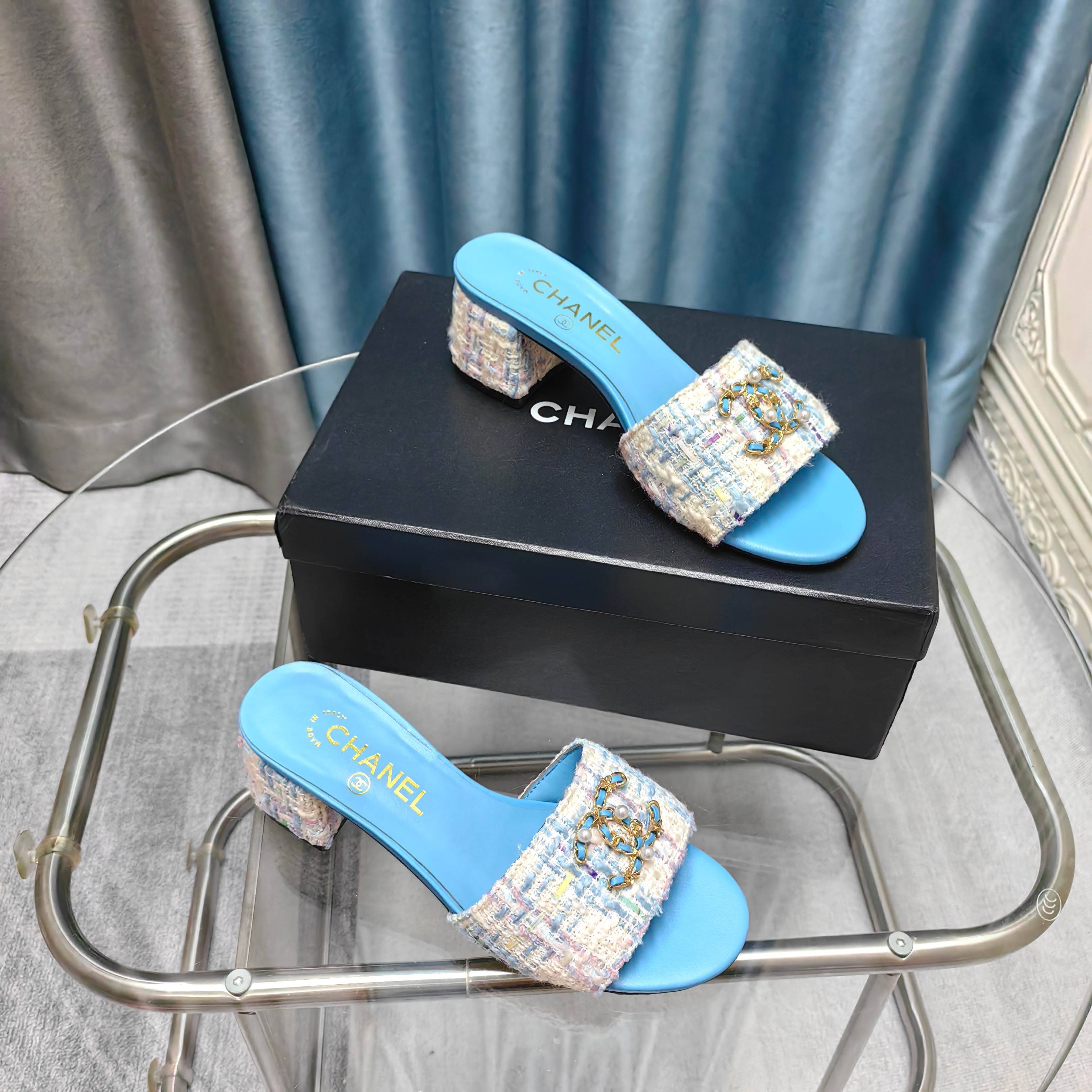 CC 25 Sandal Heel 5cm Tweed Mop