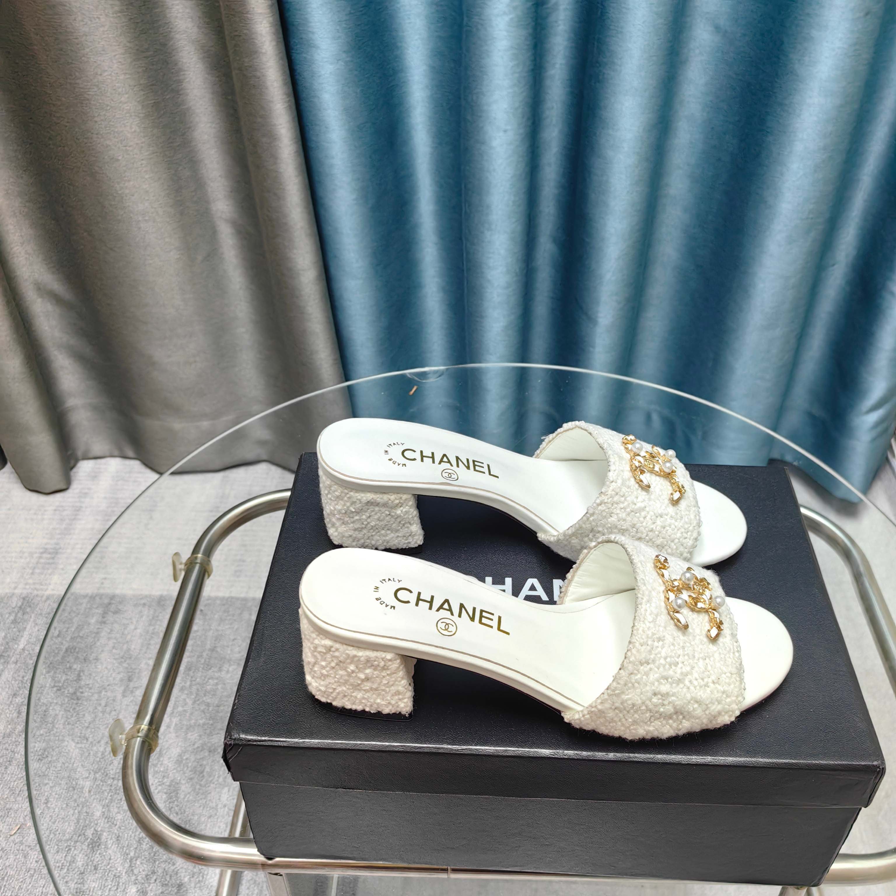 CC 25 Sandal Heel 5cm Tweed Mop