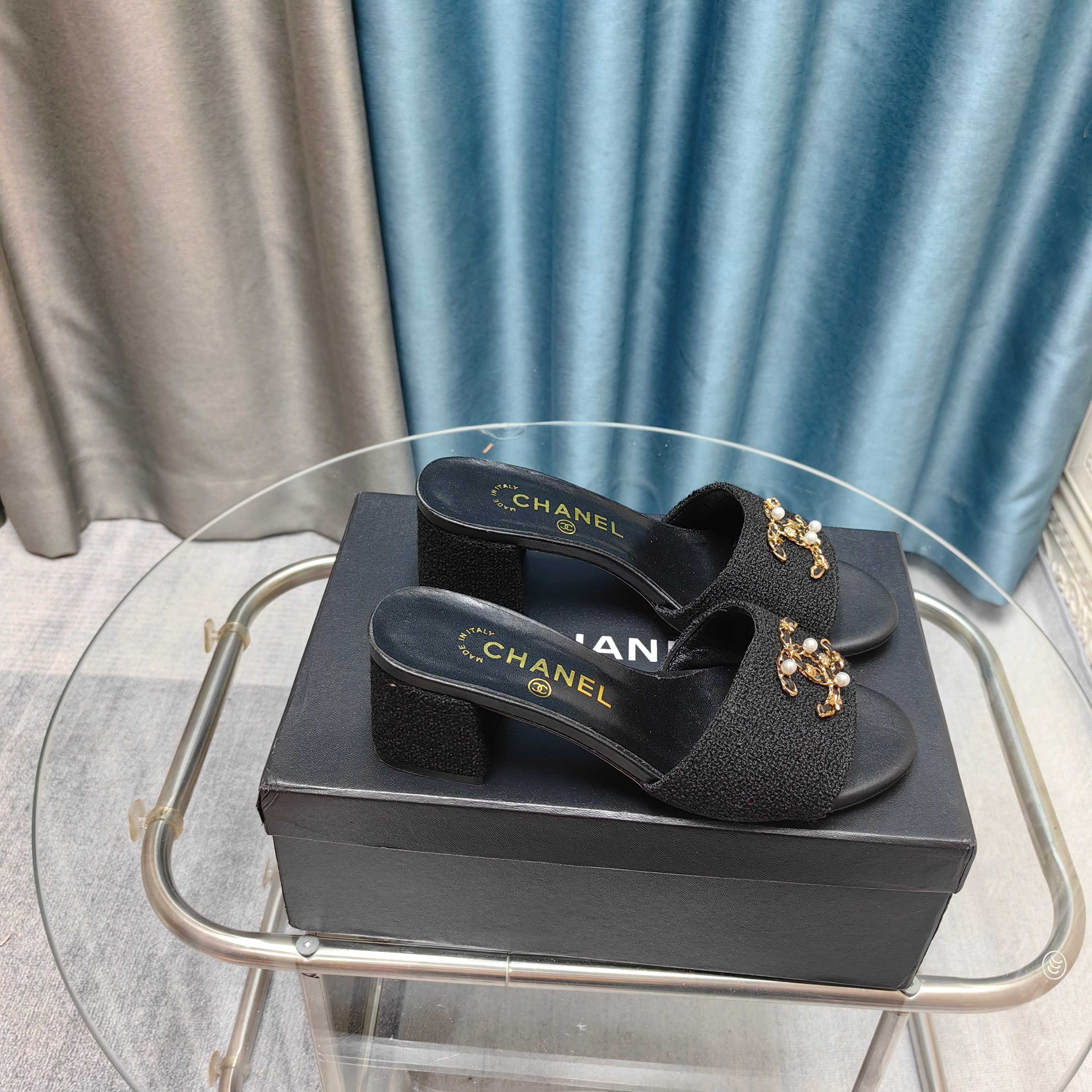 CC 25 Sandal Heel 5cm Tweed Mop