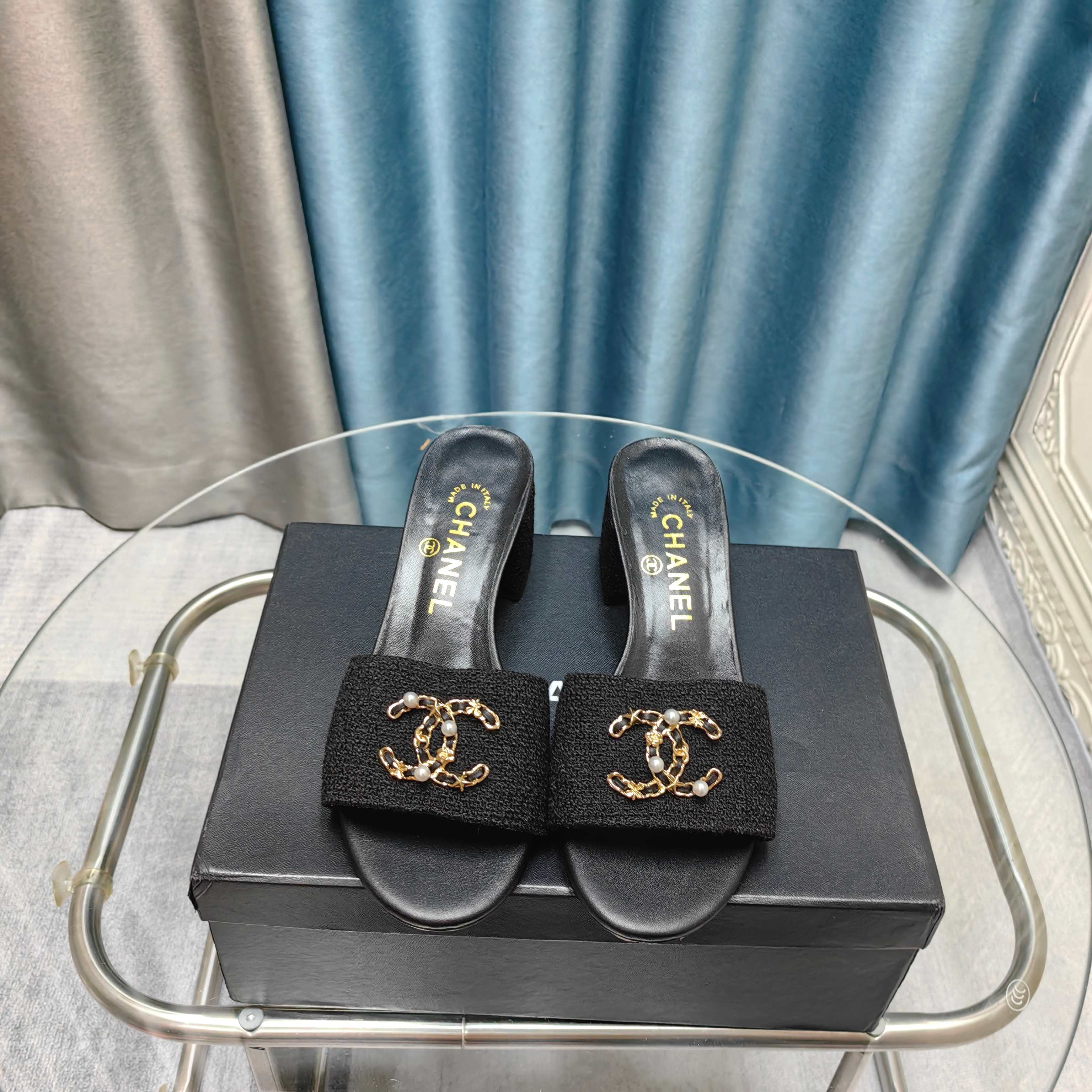 CC 25 Sandal Heel 5cm Tweed Mop