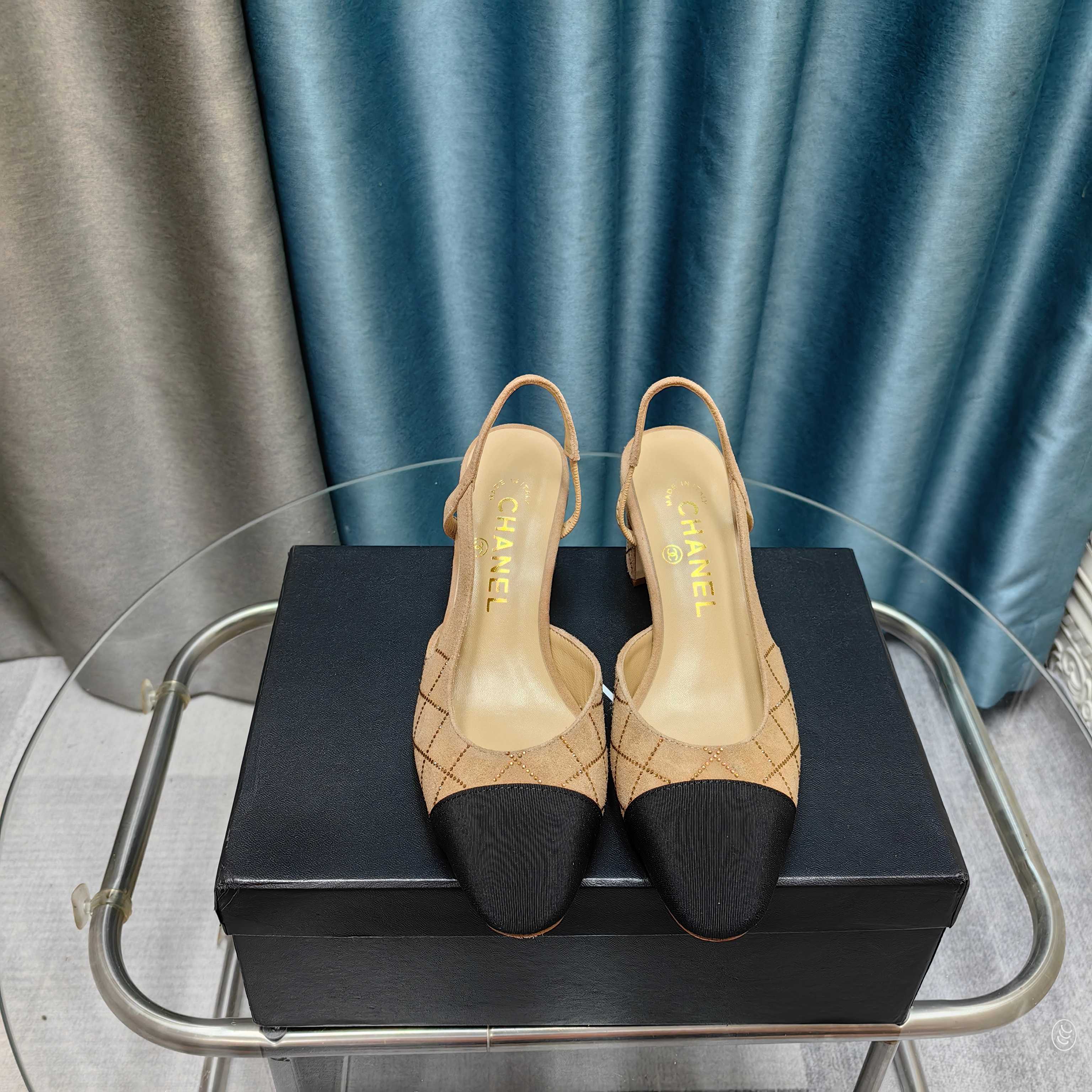 CC 25 Slingback 6.5cm Beige Suede