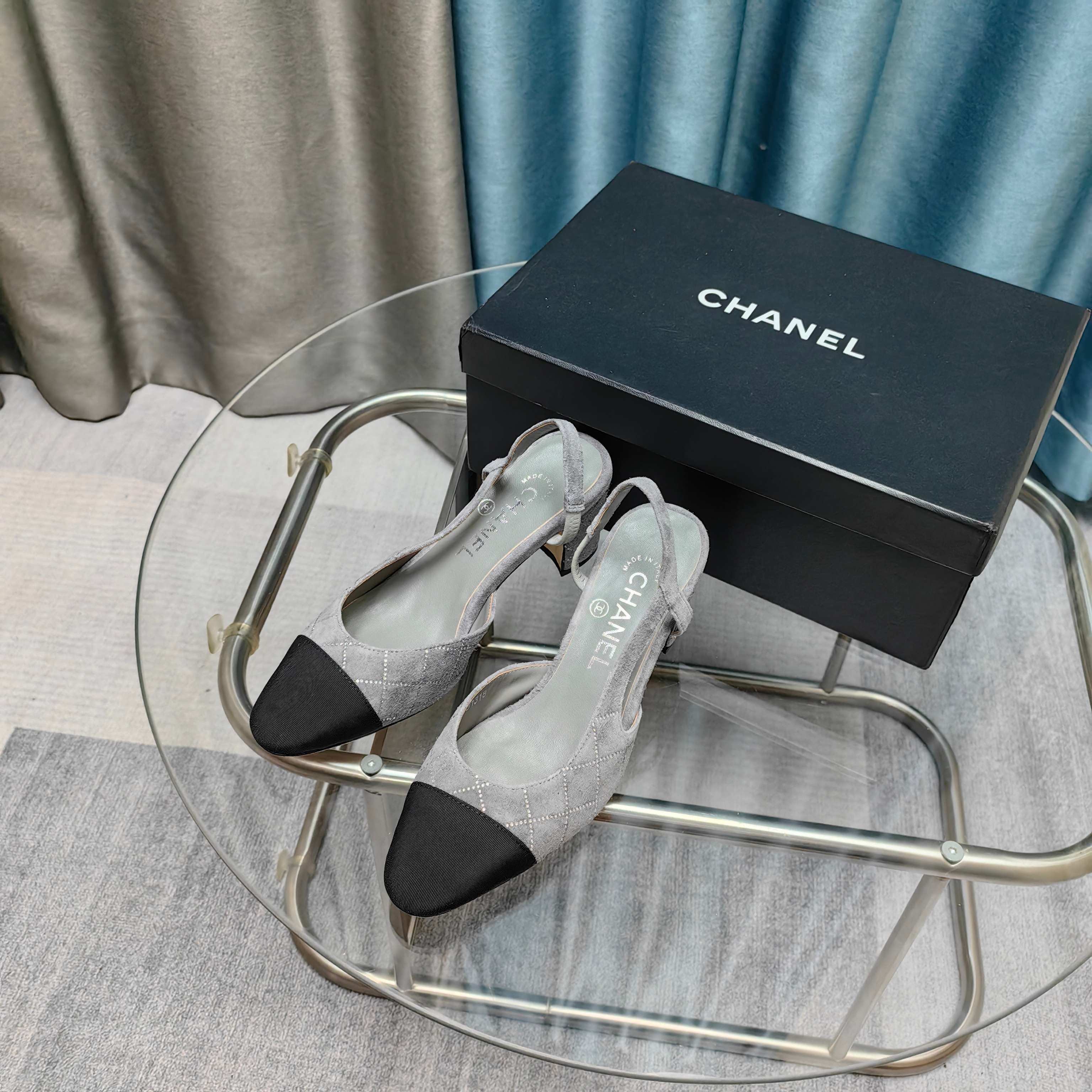 CC 25 Slingback 6.5cm Grey Suede