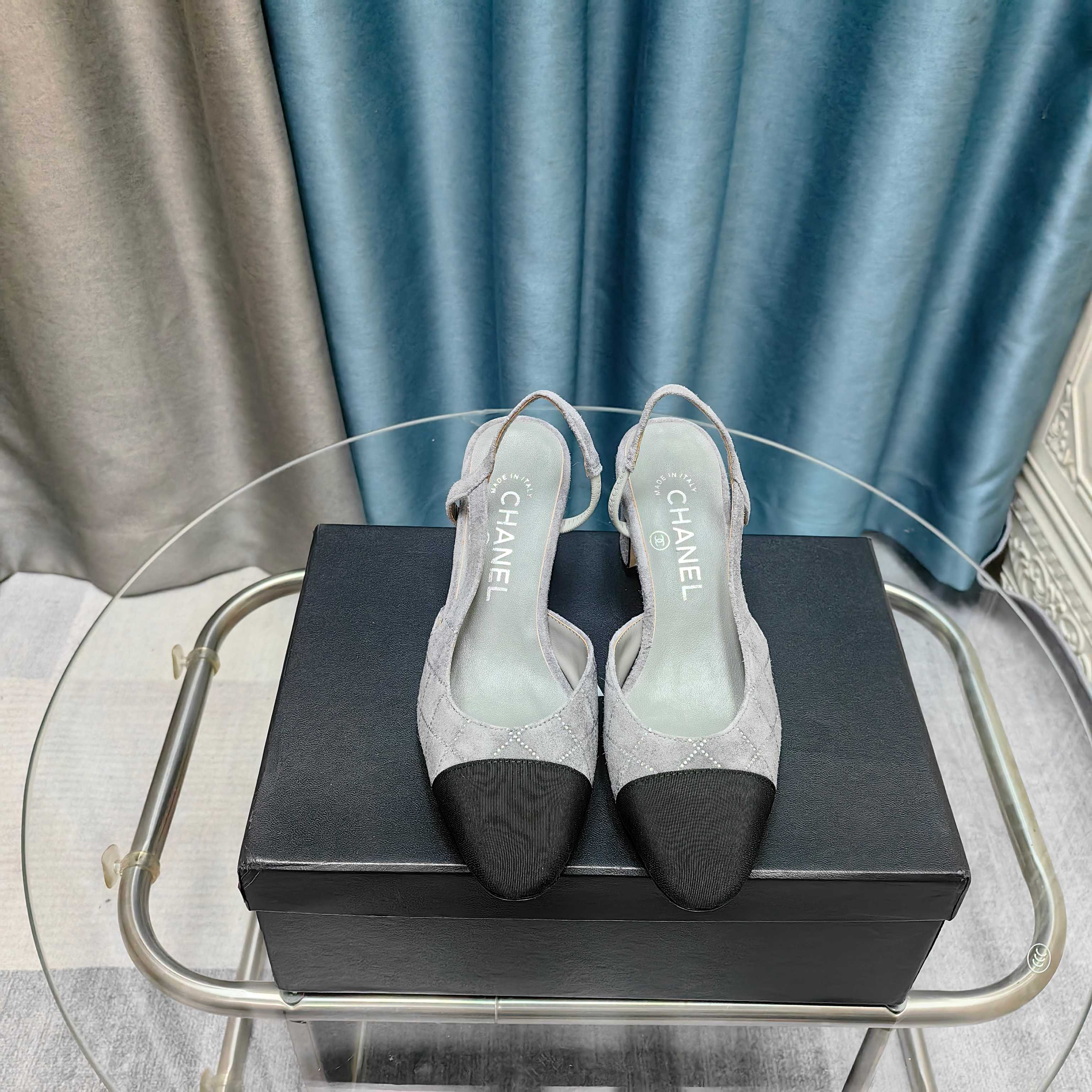 CC 25 Slingback 6.5cm Grey Suede