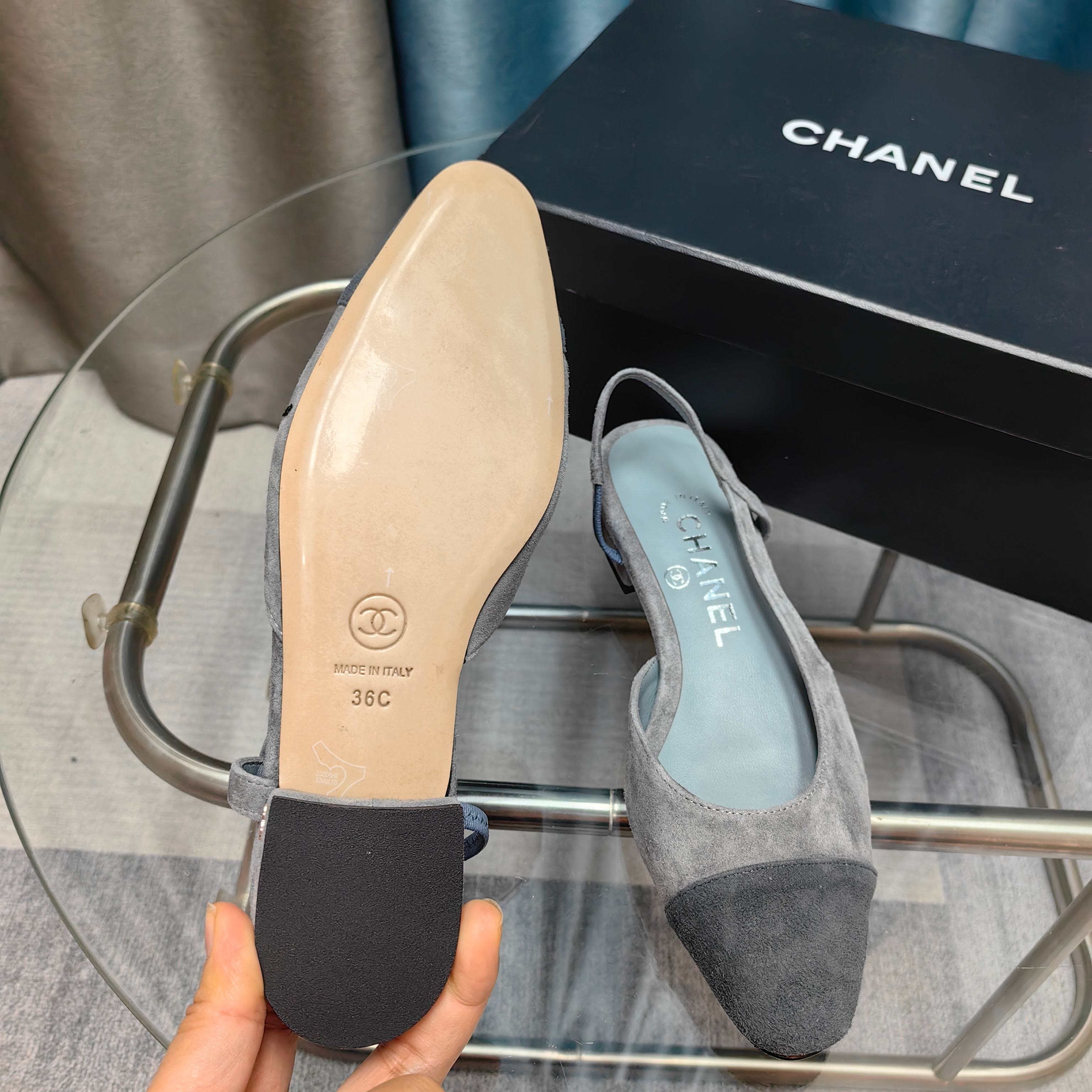 CC 25 Slingback Grey Suede