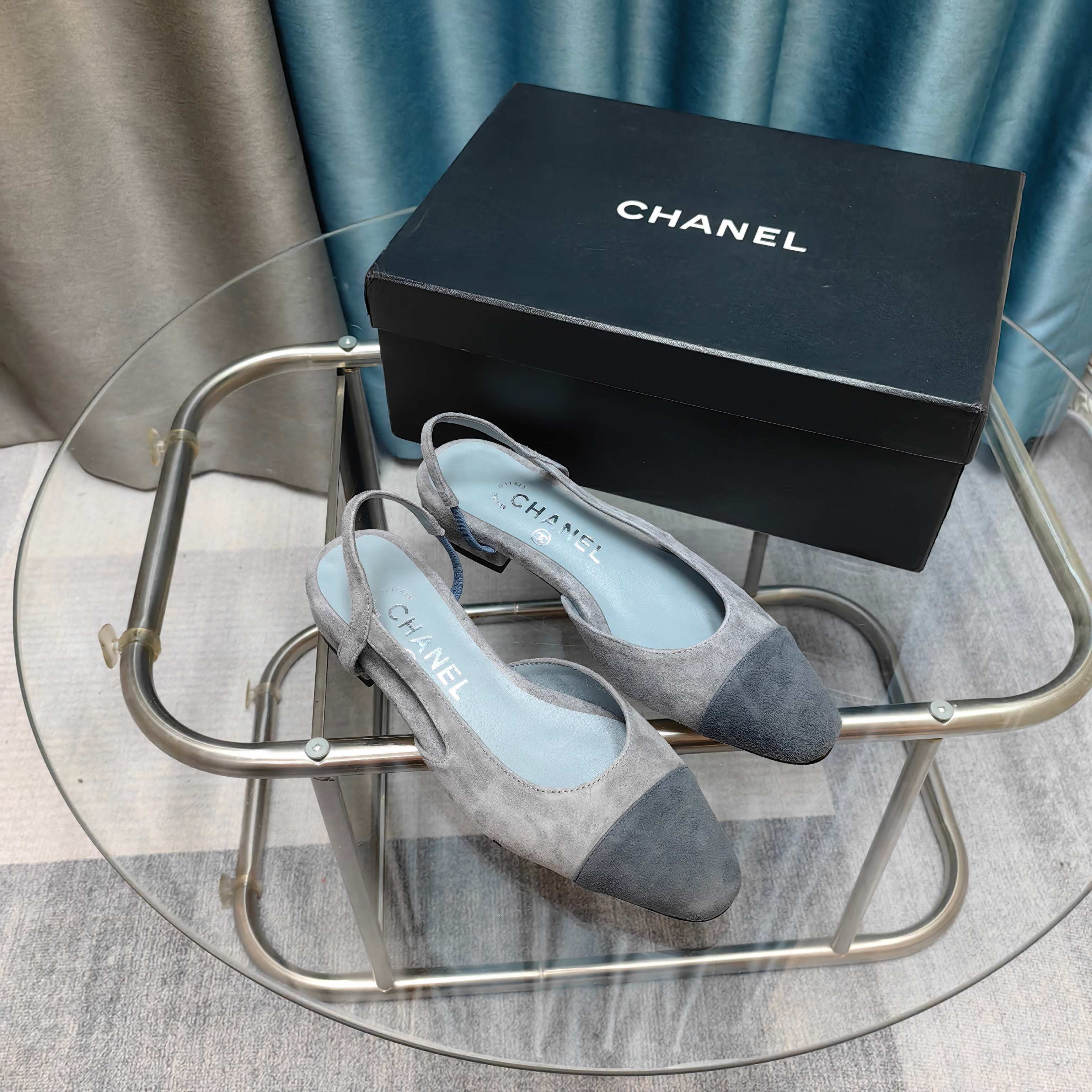 CC 25 Slingback Grey Suede