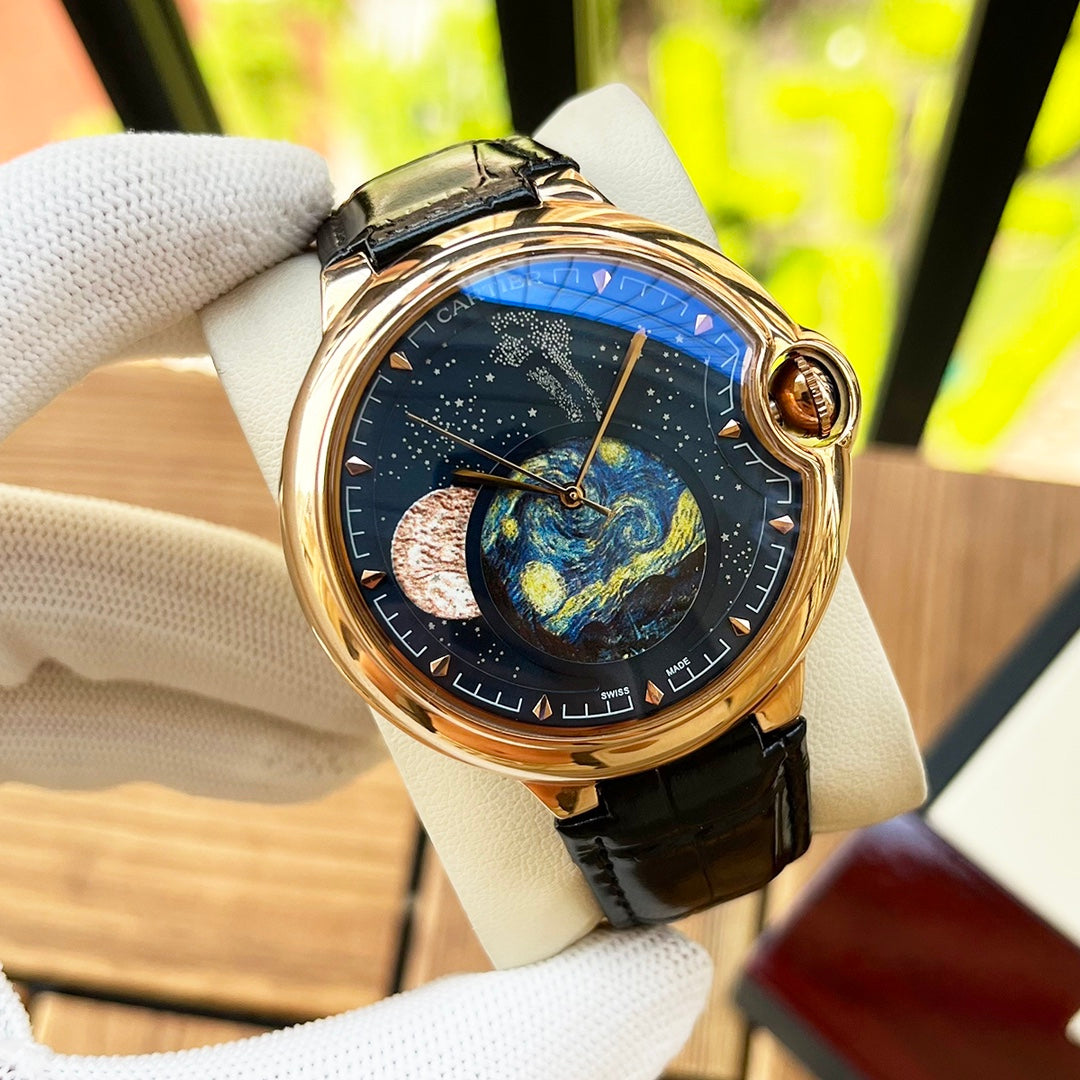 Cartier Men's Bleu Balloon 44mm Leather