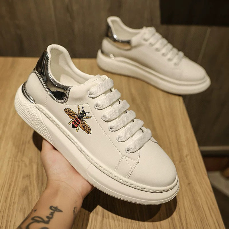 GG Men's Sneaker Black White Buffalo Leather 522615