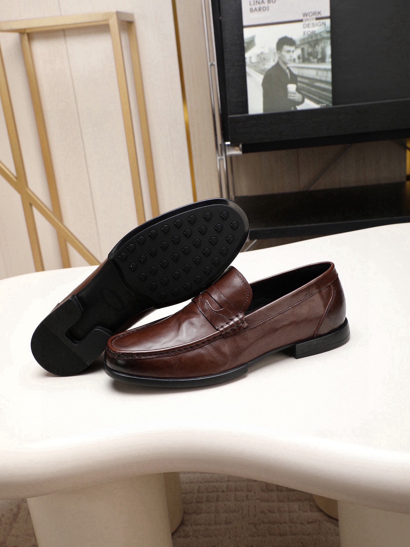 GG Men's Loafer Brown Calfskin 525163