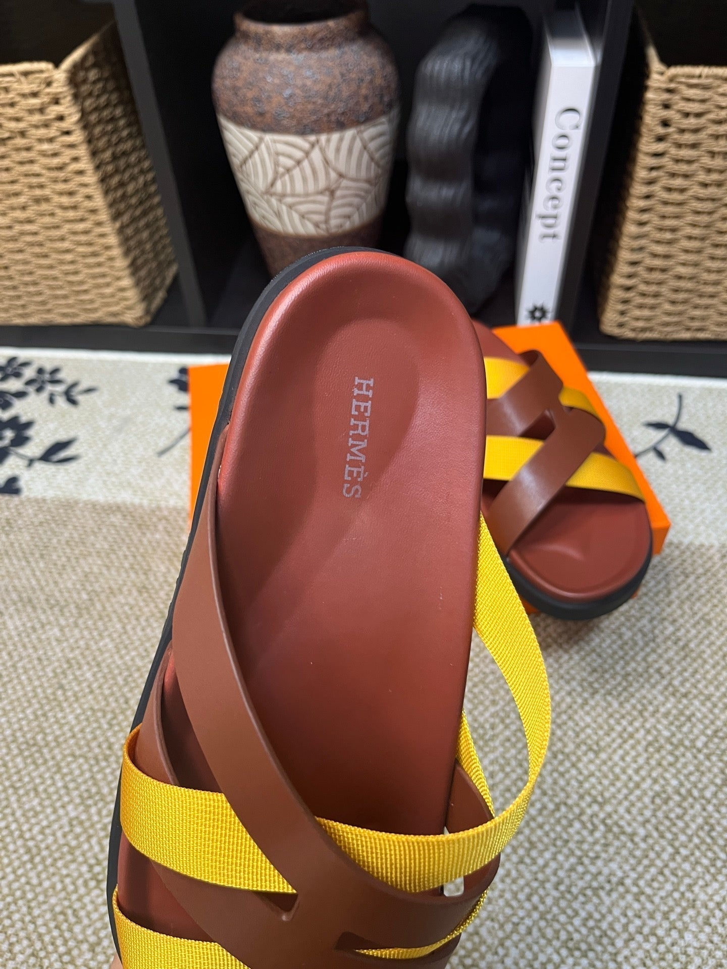 HM Men's Kazimir Brown Yellow Calfskin 595507