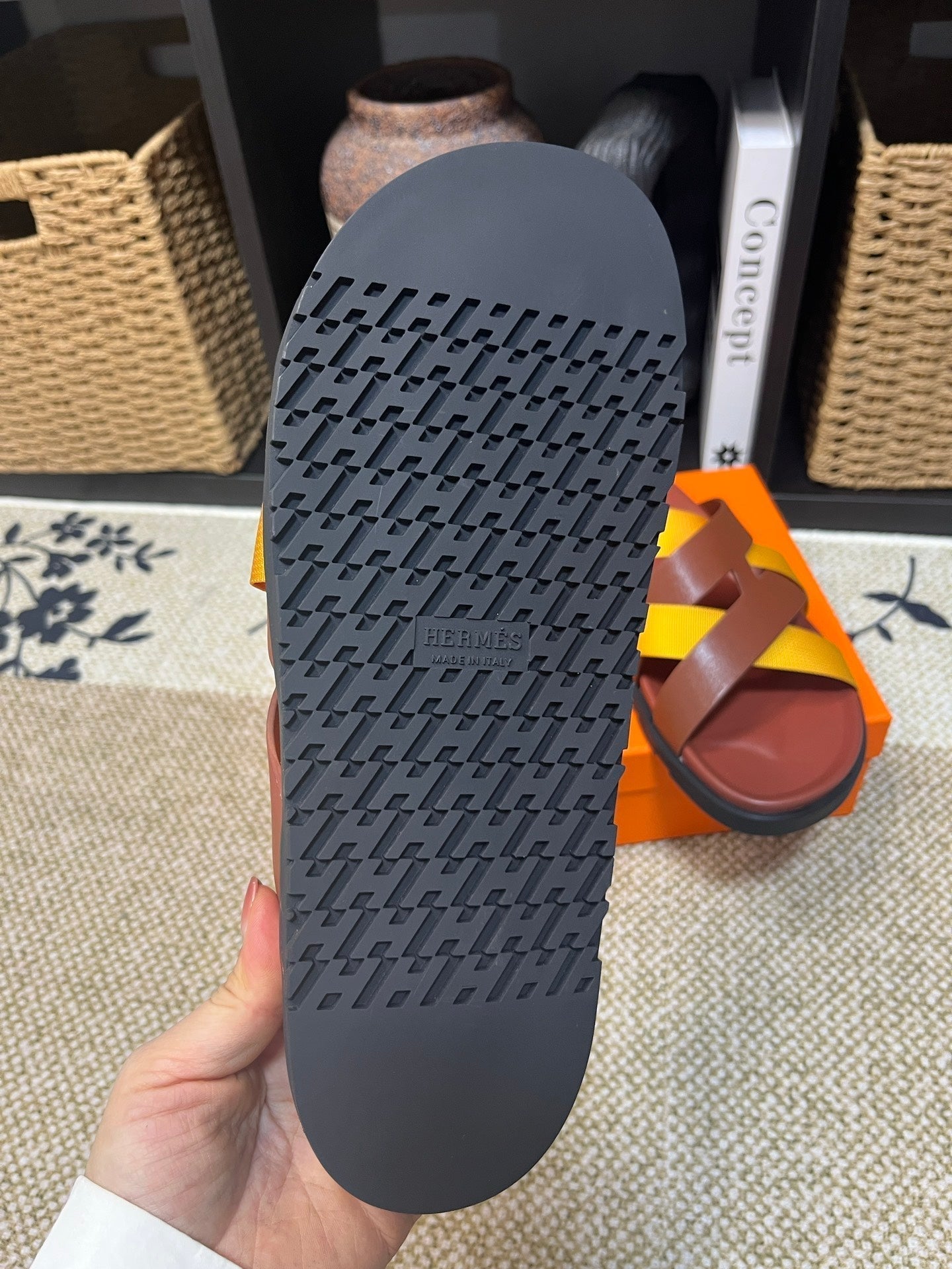 HM Men's Kazimir Brown Yellow Calfskin 595507