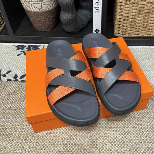 HM Men's Kazimir Grey Orange Calfskin 595525