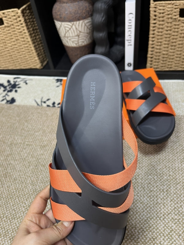 HM Men's Kazimir Grey Orange Calfskin 595525