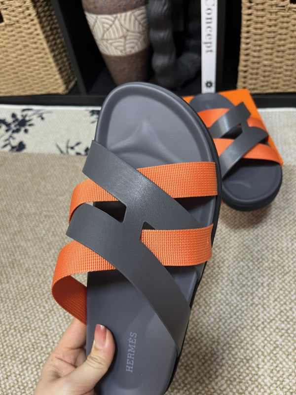 HM Men's Kazimir Grey Orange Calfskin 595525