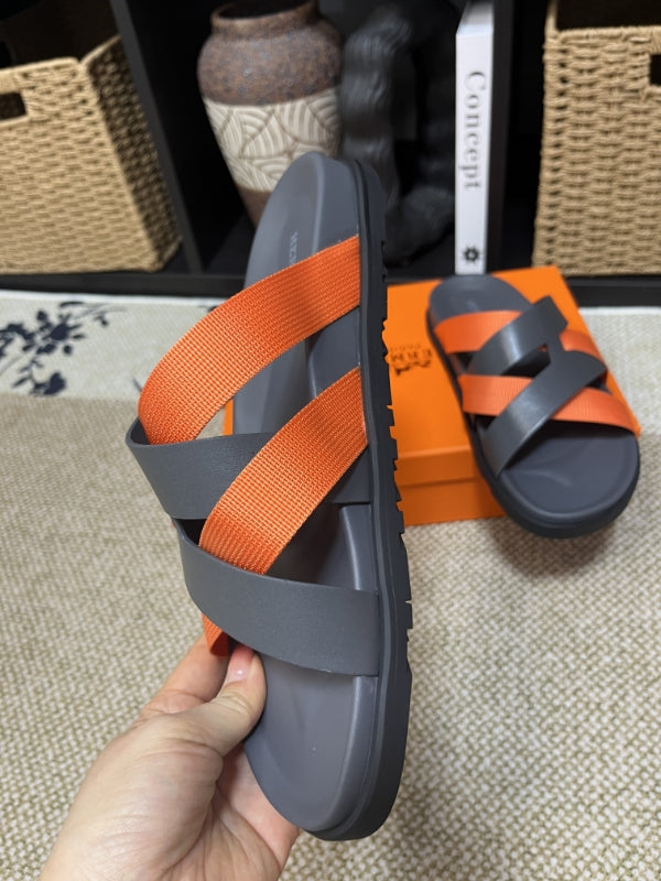 HM Men's Kazimir Grey Orange Calfskin 595525