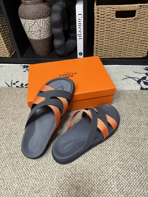 HM Men's Kazimir Grey Orange Calfskin 595525