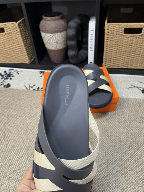 HM Men's Kazimir Grey Beige Calfskin 595529