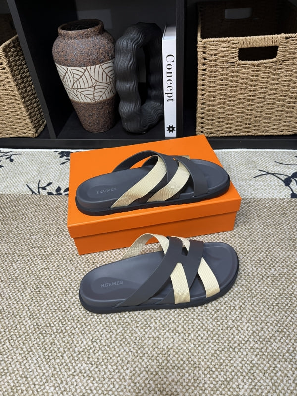 HM Men's Kazimir Grey Beige Calfskin 595529