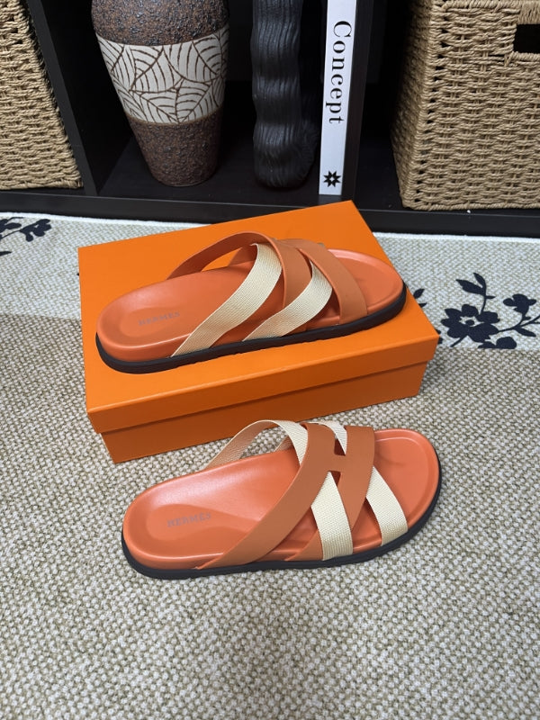 HM Men's Kazimir Brown Beige Calfskin 595557