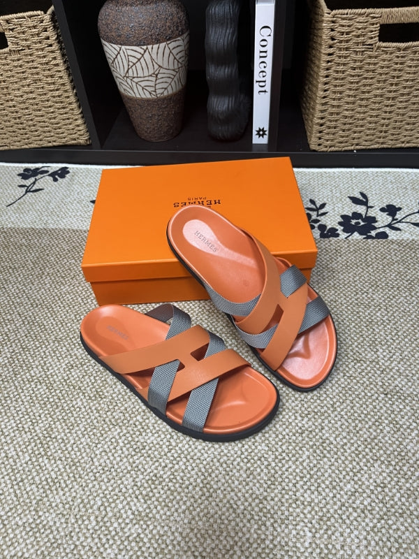 HM Men's Kazimir Brown Grey Calfskin 595562