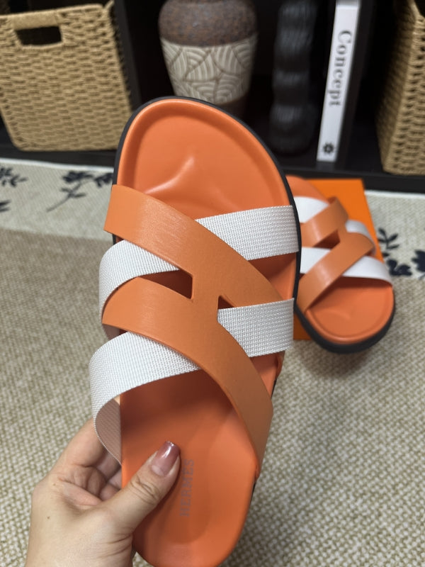 HM Men's Kazimir Brown White Calfskin 595563