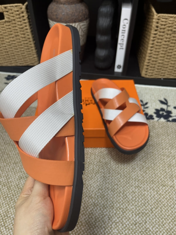 HM Men's Kazimir Brown White Calfskin 595563