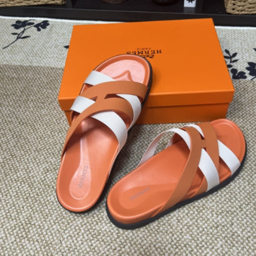 HM Men's Kazimir Brown White Calfskin 595563