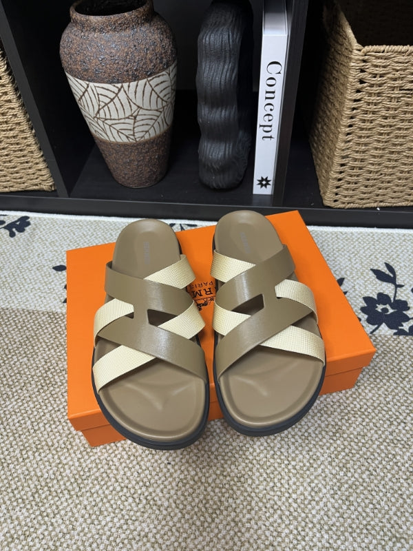 HM Men's Kazimir Moss Green Beige Calfskin 595569