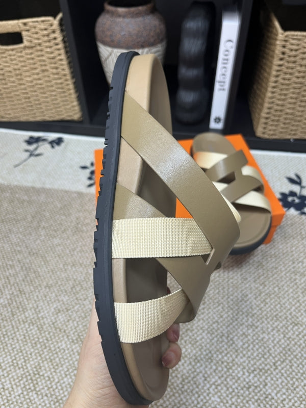 HM Men's Kazimir Moss Green Beige Calfskin 595569