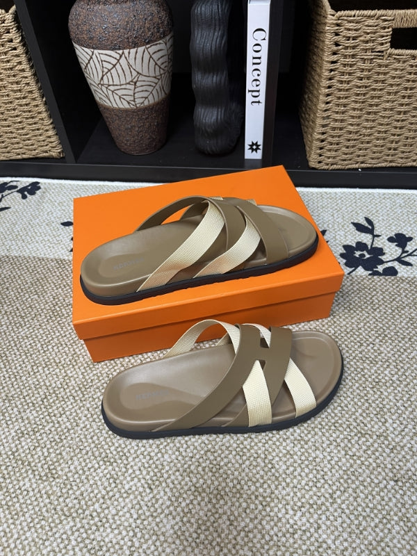 HM Men's Kazimir Moss Green Beige Calfskin 595569