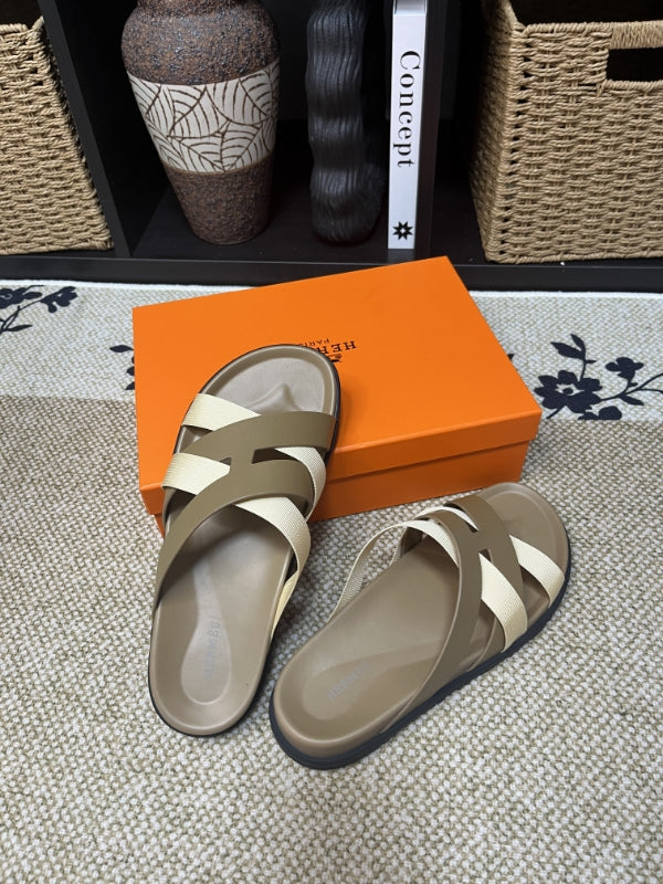 HM Men's Kazimir Moss Green Beige Calfskin 595569