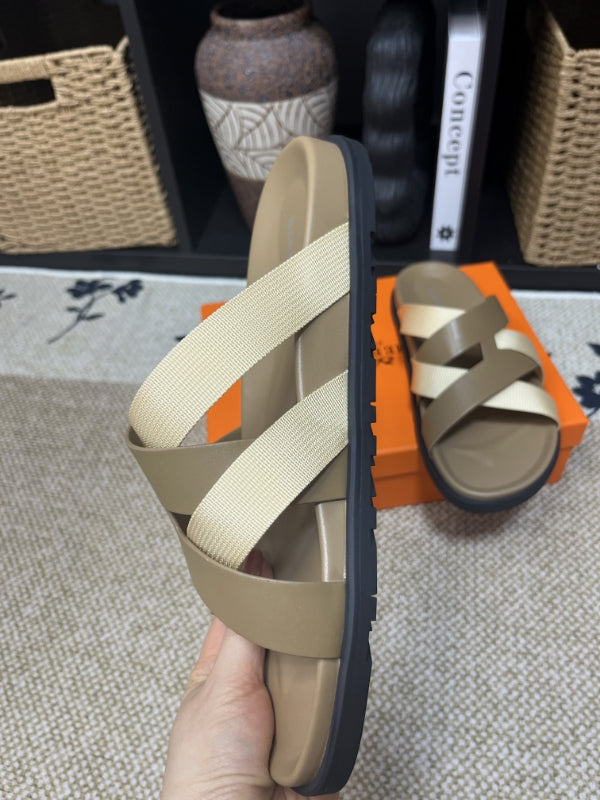 HM Men's Kazimir Moss Green Beige Calfskin 595569