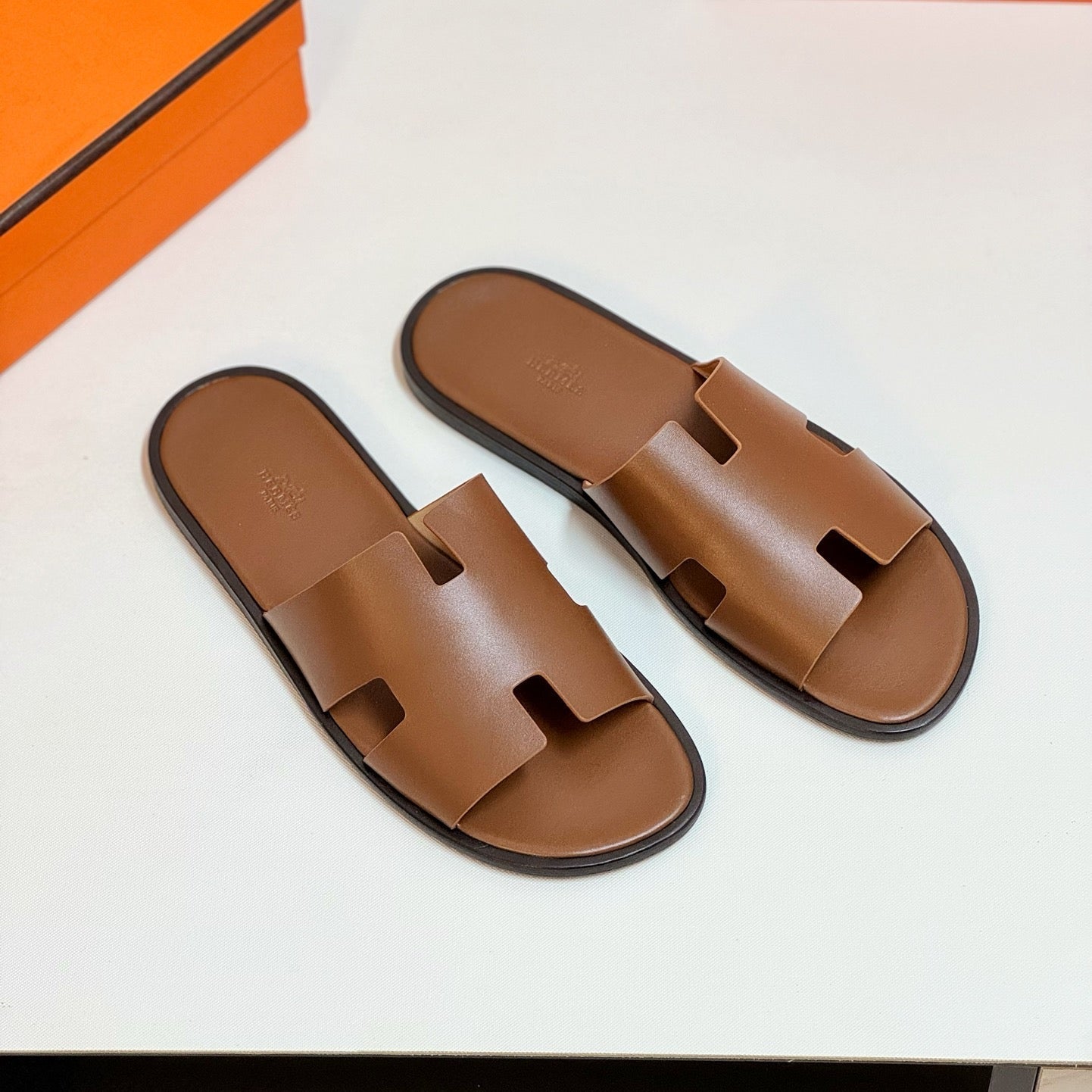 HM Men's Izmir Slide Brown Cowhide 609773