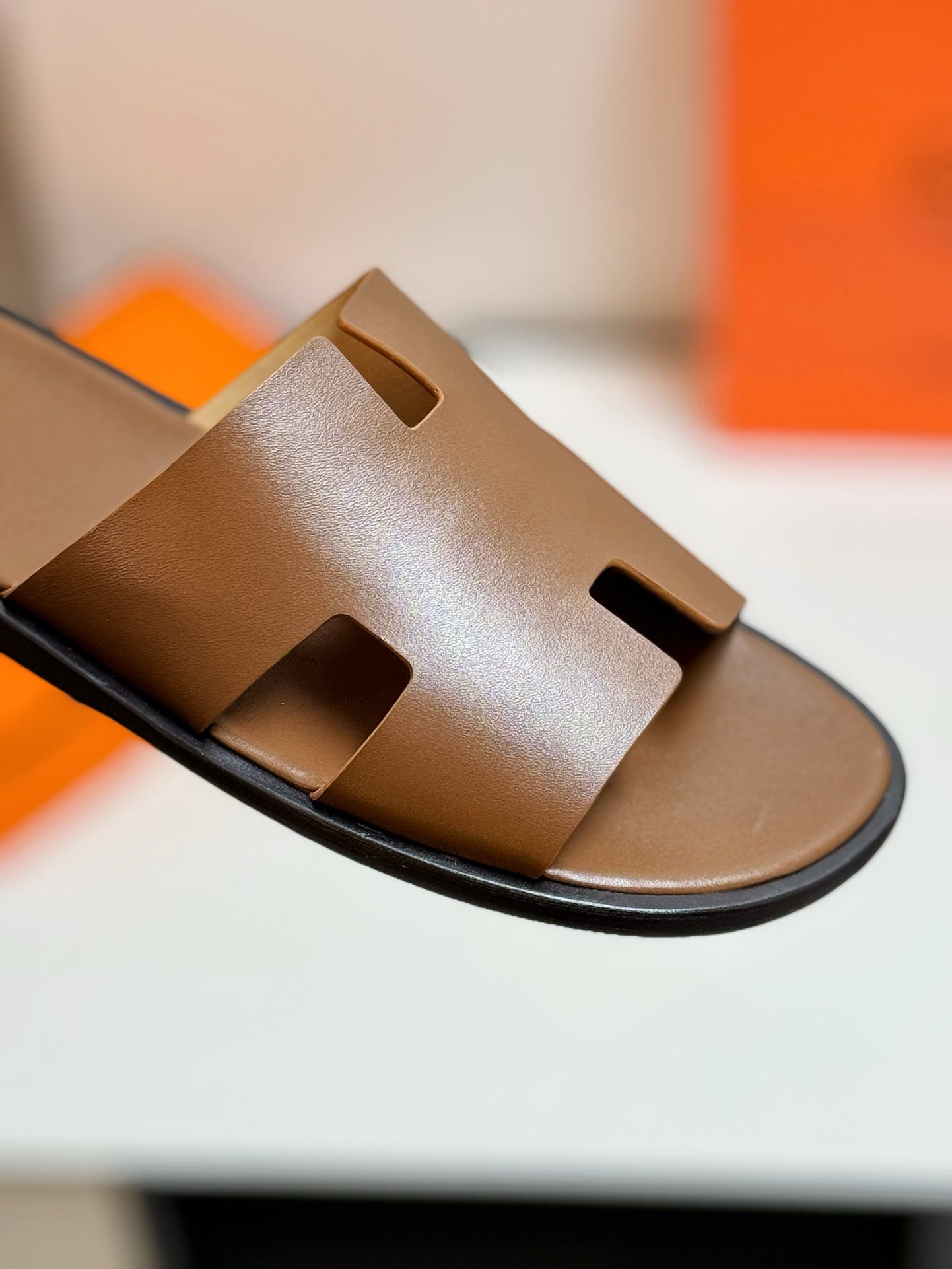 HM Men's Izmir Slide Brown Cowhide 609773