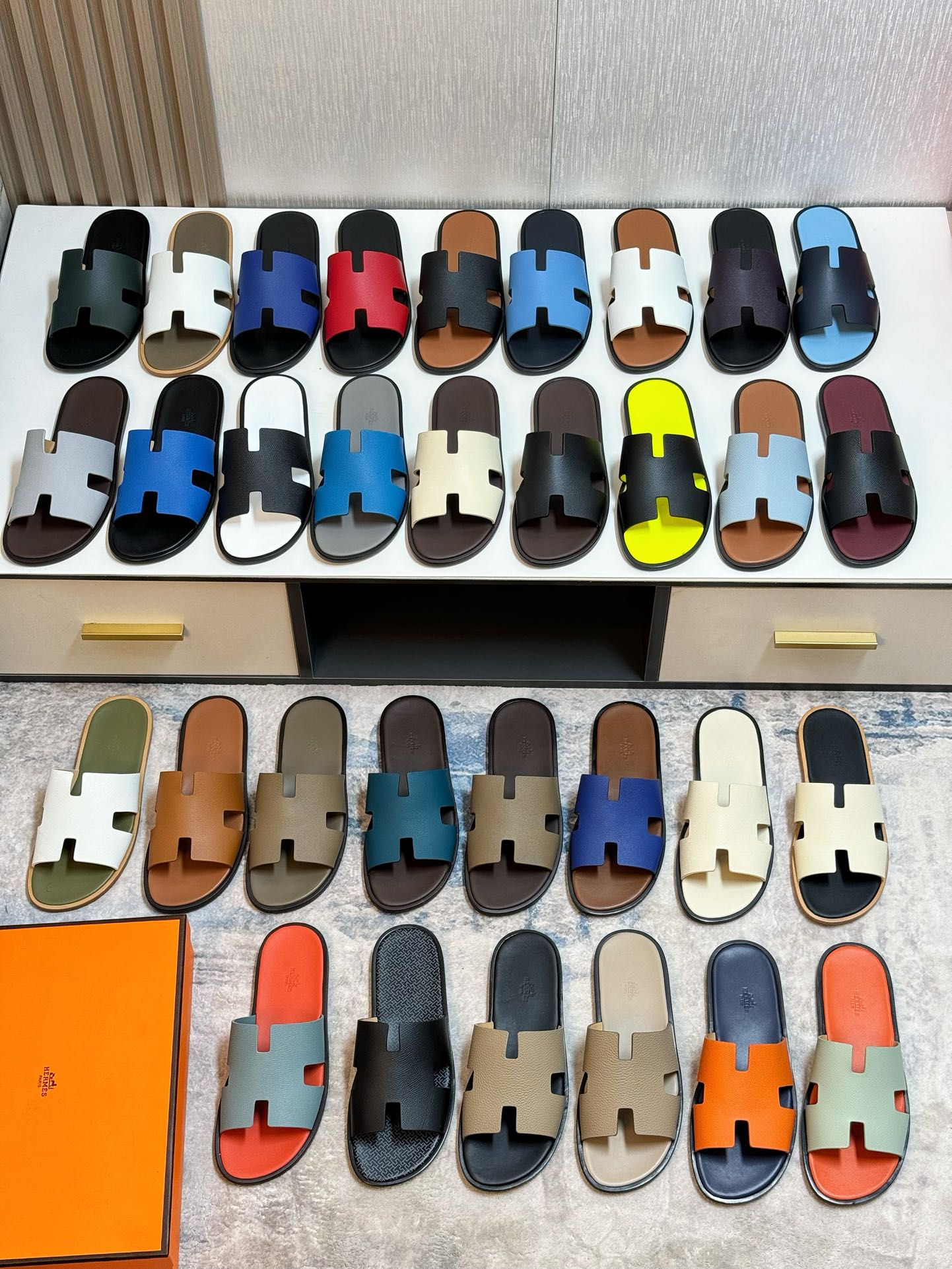 HM Men's Izmir Slide White Cowhide 609775