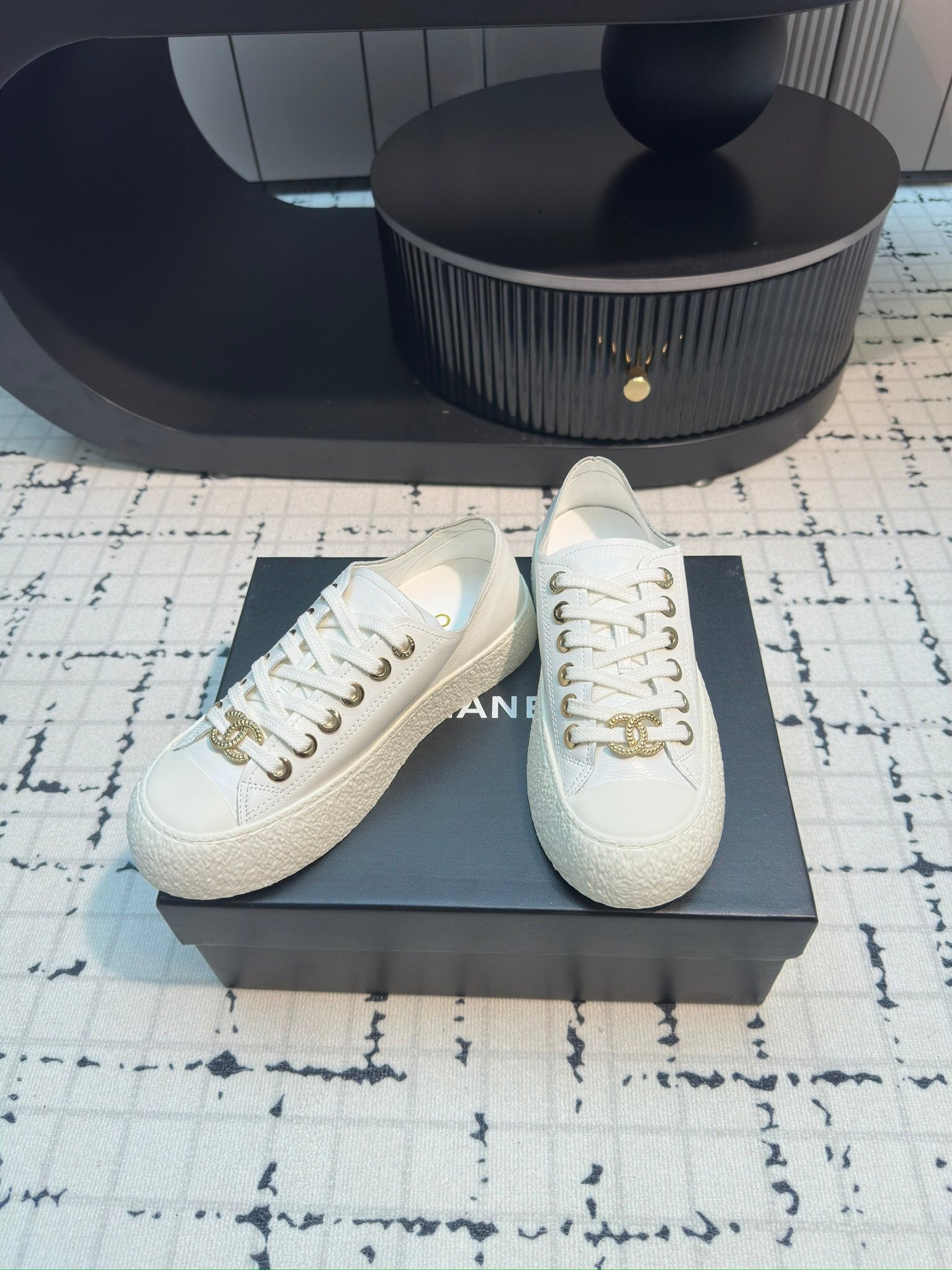 CC Low Sneaker 30mm White Calfskin