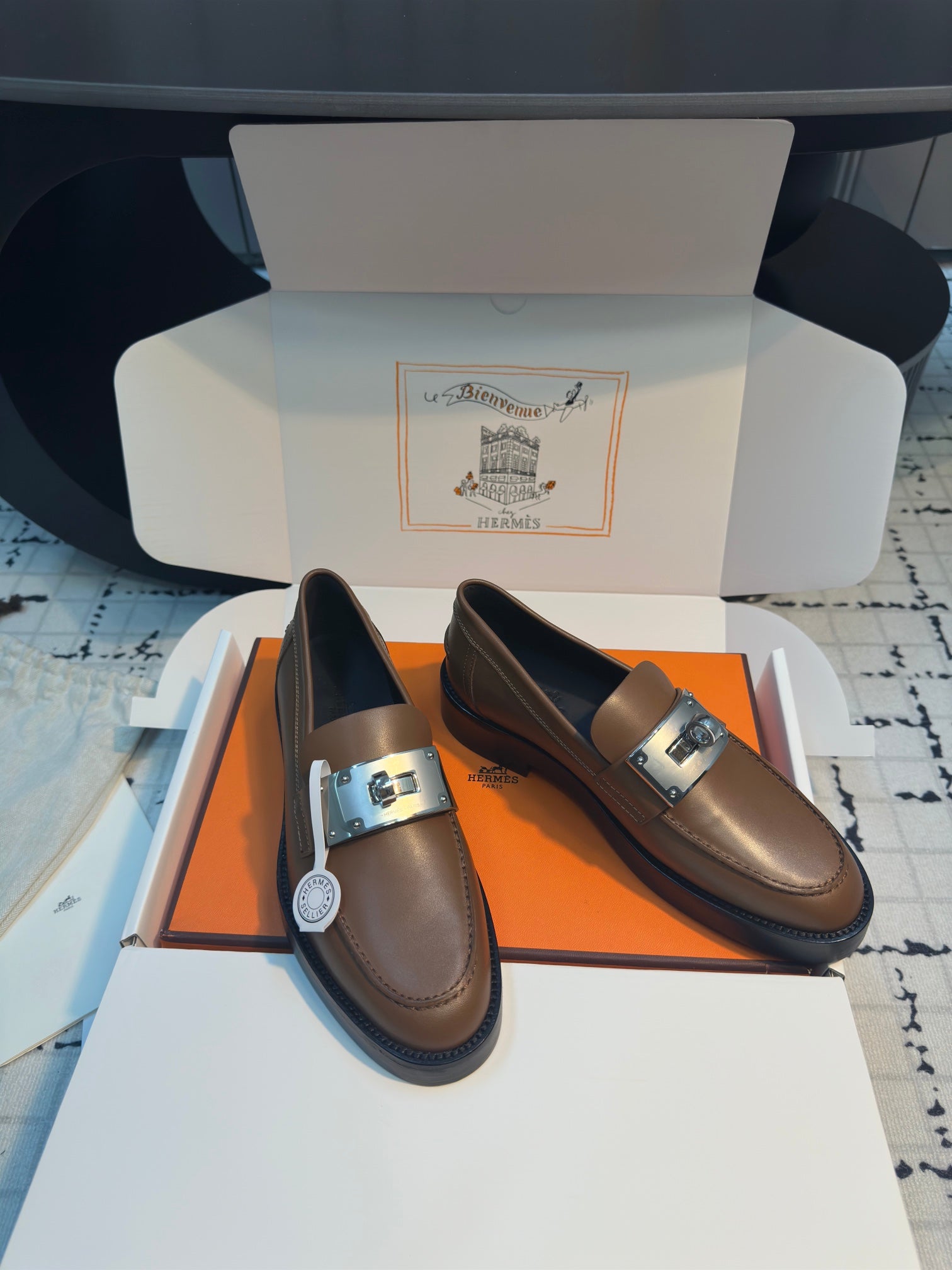 HM Hot Loafer 30mm Brown Coffee Cowhide  970665